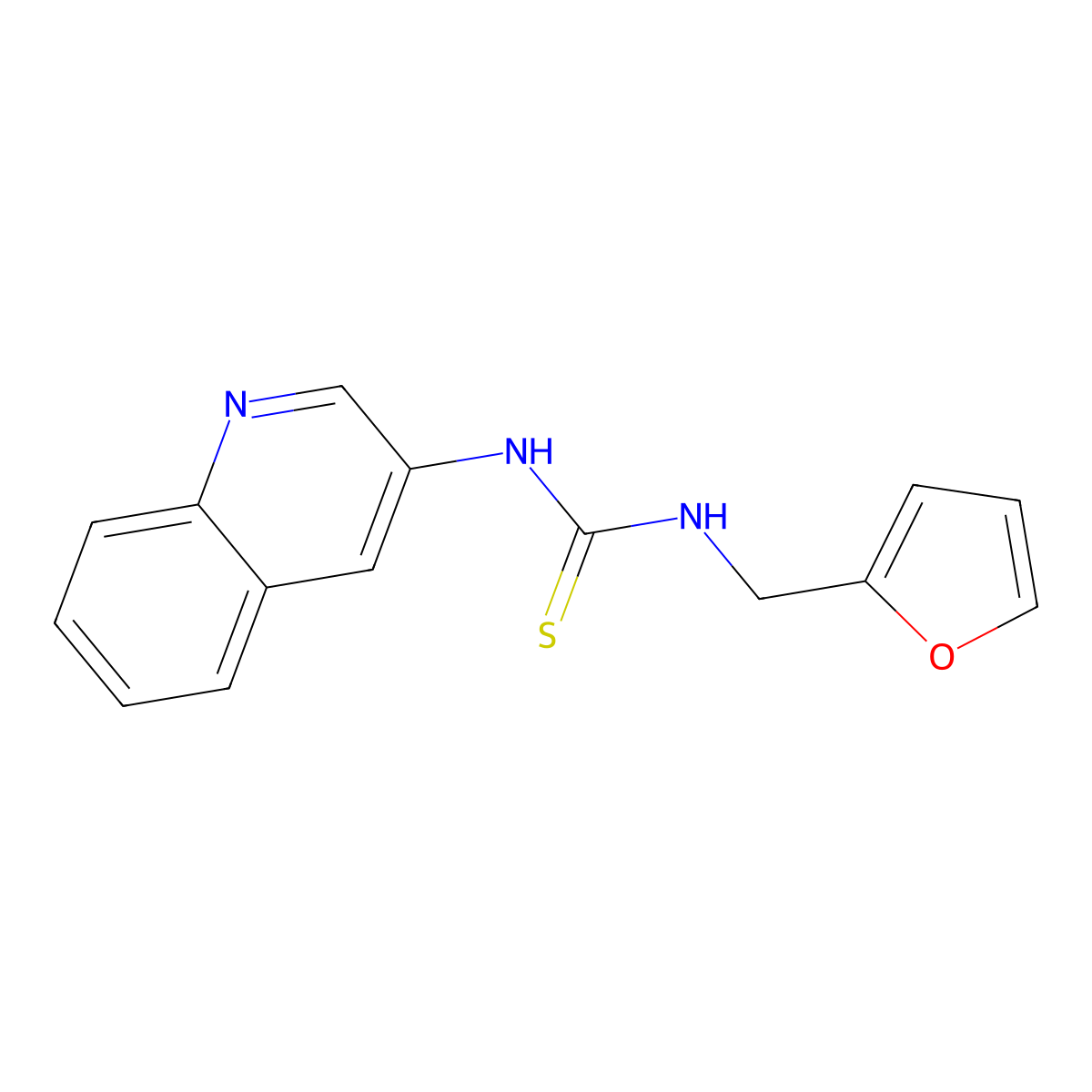1-(Furan-2-ylmethyl)-3-quinolin-3-ylthiourea molecular structure, CAS 774553-42-3