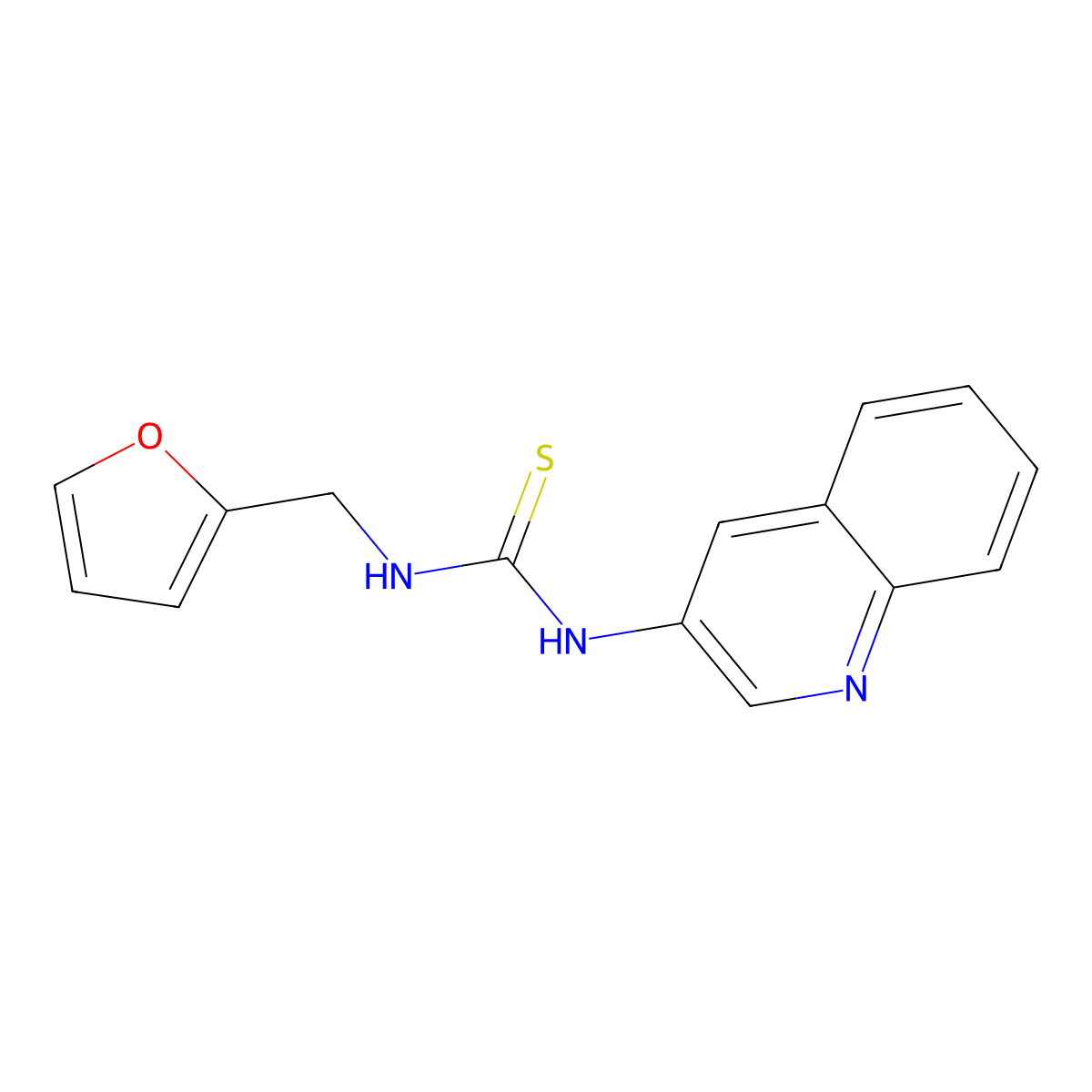 1-(Furan-2-ylmethyl)-3-quinolin-3-ylthiourea molecular structure, CAS 774553-42-3