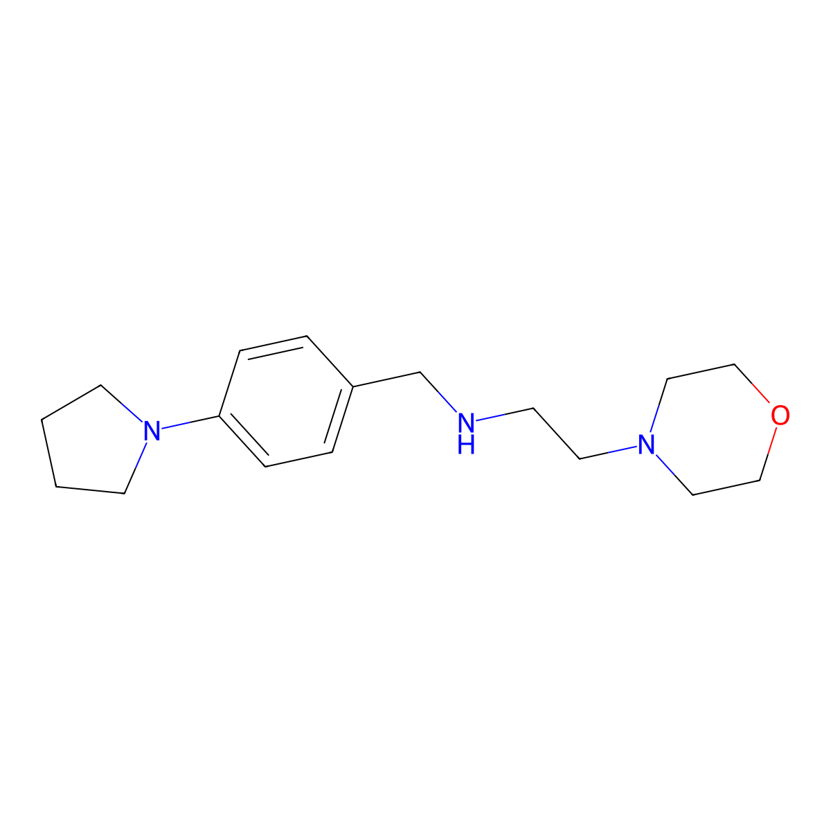 2-(4-morpholinyl)-N-[4-(1-pyrrolidinyl)benzyl]ethanamine molecular structure, CAS 774553-43-4