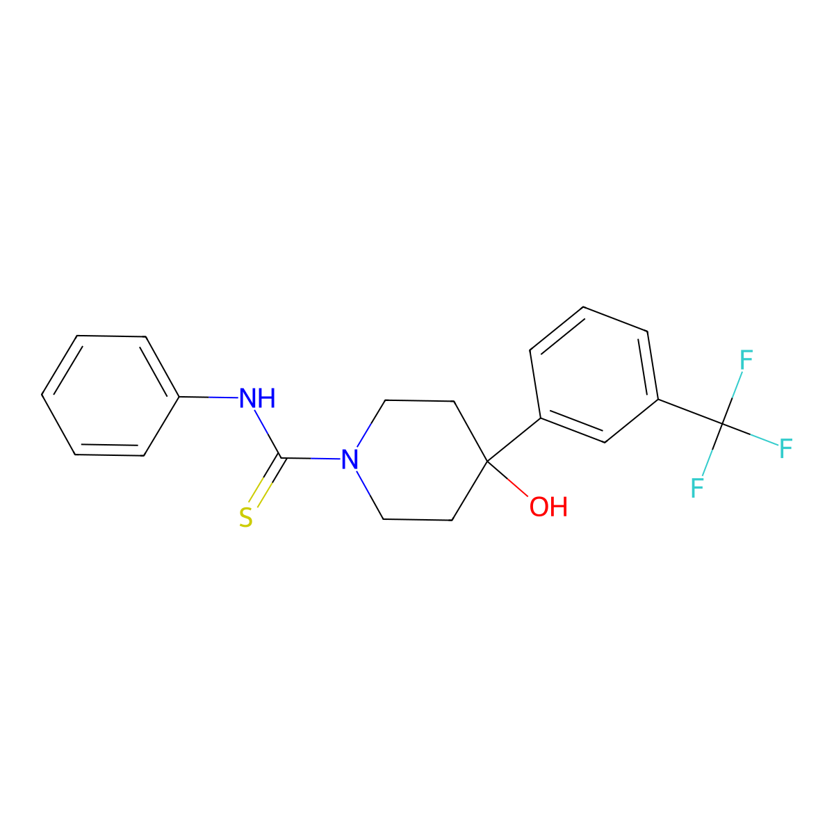 4-hydroxy-N-phenyl-4-[3-(trifluoromethyl)phenyl]piperidine-1-carbothioamide molecular structure, CAS 774553-46-7