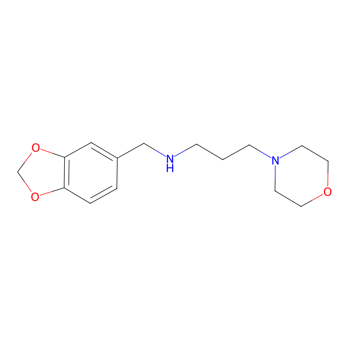 Benzo[1,3]dioxol-5-ylmethyl-(3-morpholin-4-yl-propyl)-amine molecular structure, CAS 774553-47-8