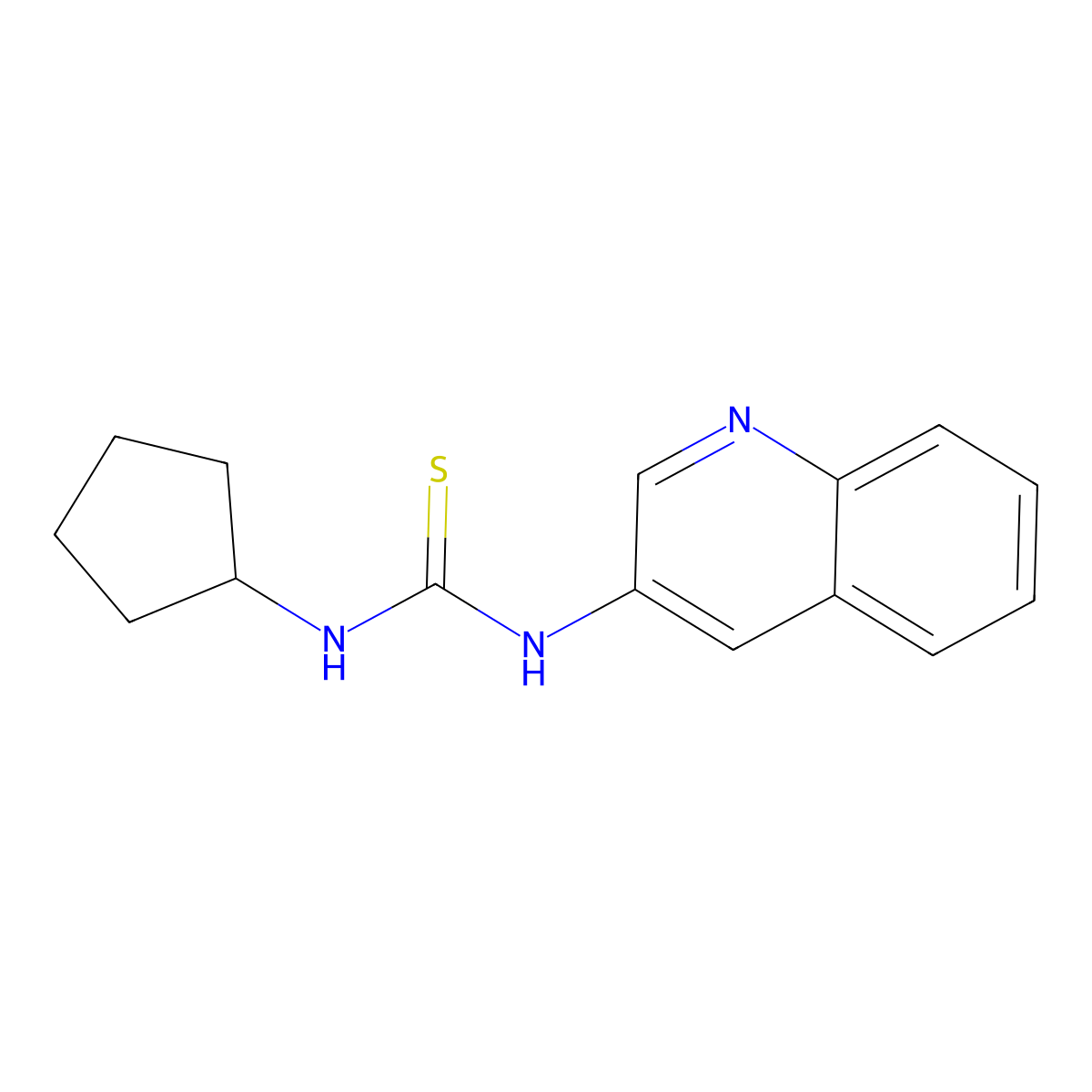 1-Cyclopentyl-3-quinolin-3-ylthiourea molecular structure, CAS 774553-48-9
