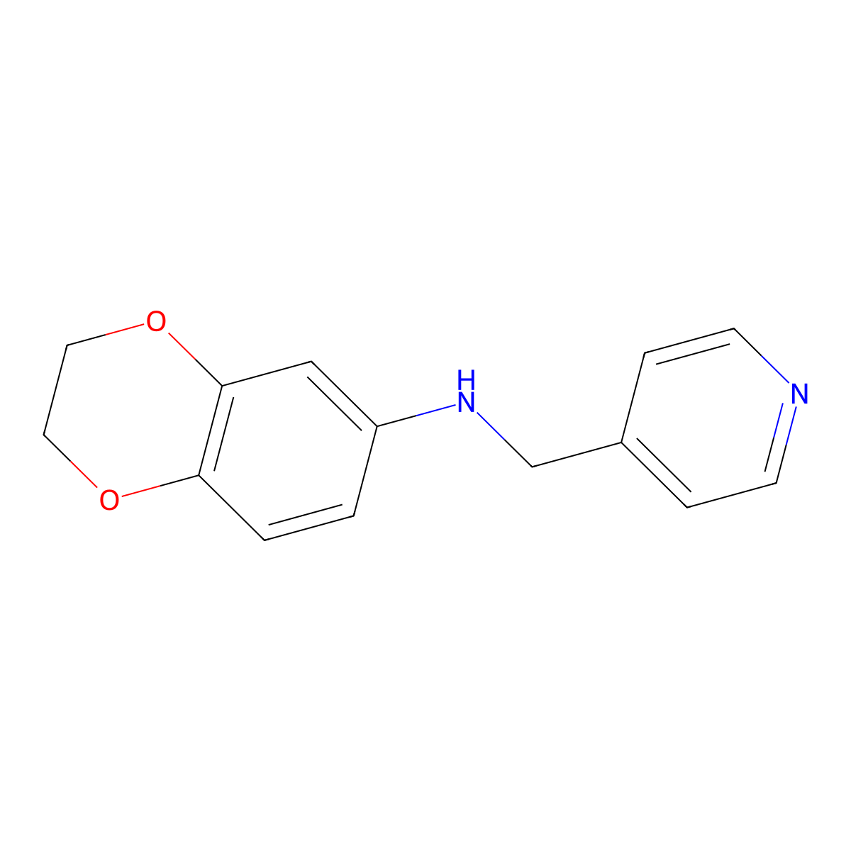N-(pyridin-4-ylmethyl)-2,3-dihydro-1,4-benzodioxin-6-amine molecular structure, CAS 774553-49-0