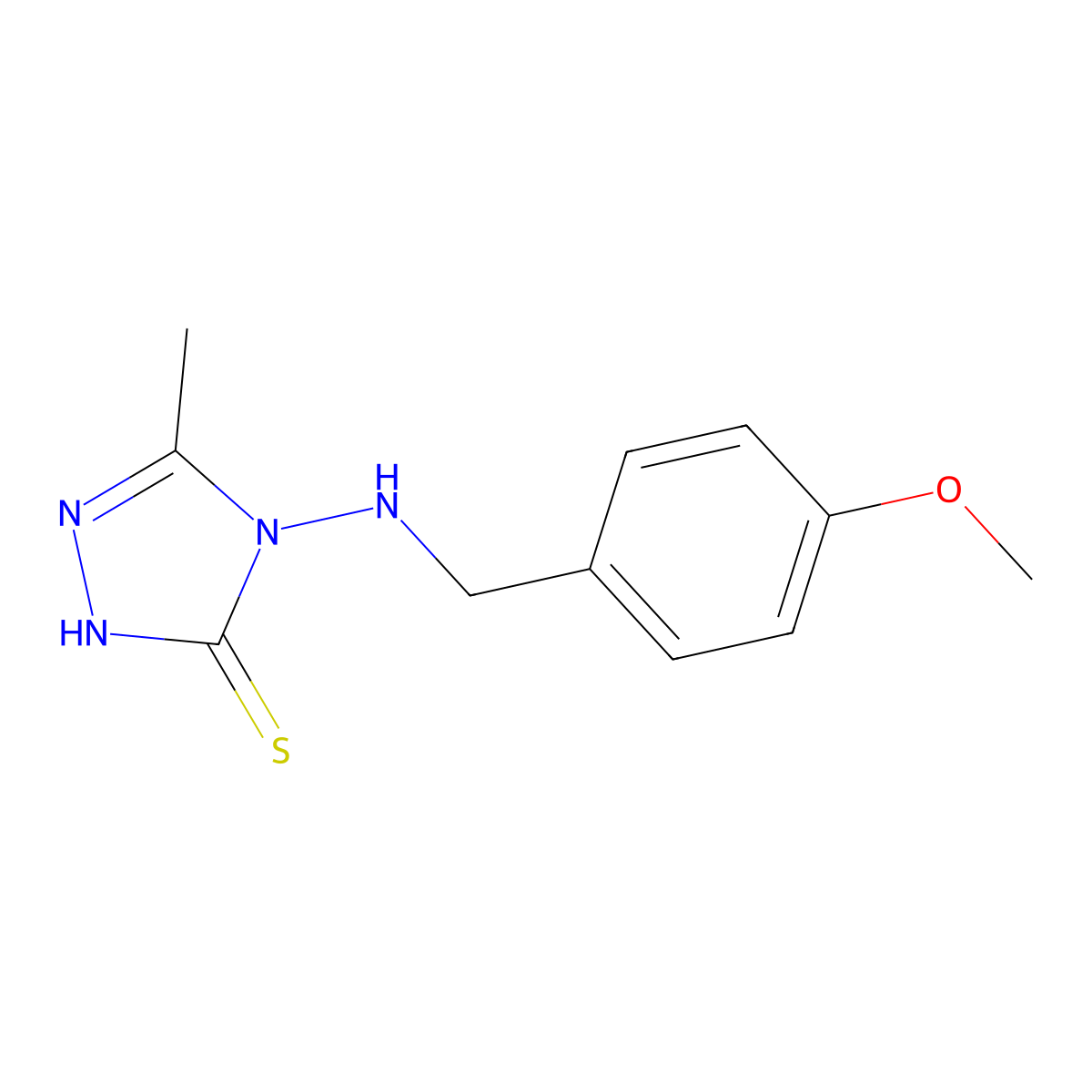 4-[(4-methoxybenzyl)amino]-5-methyl-4H-1,2,4-triazole-3-thiol molecular structure, CAS 774553-51-4