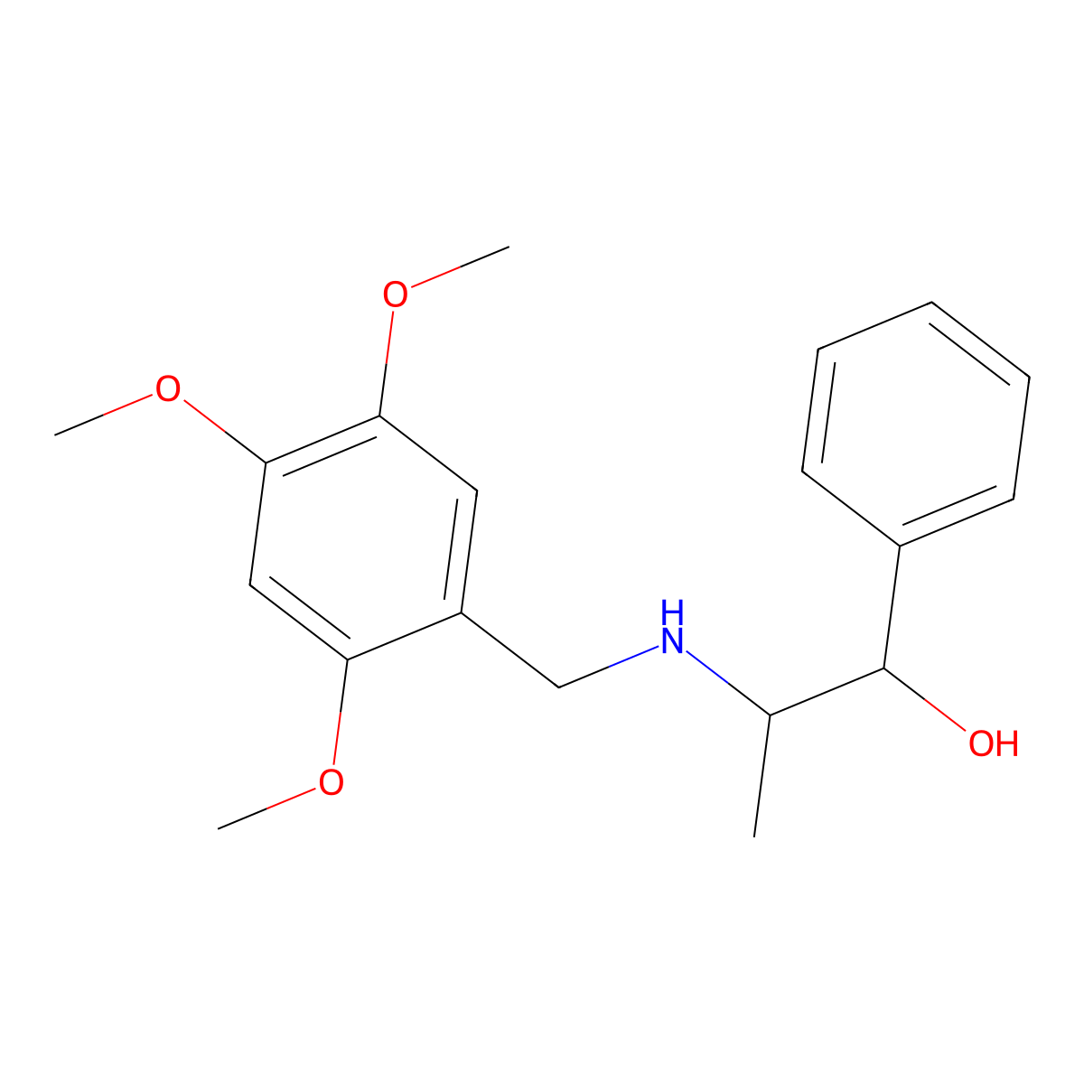 1-Phenyl-2-[(2,4,5-trimethoxyphenyl)methylamino]propan-1-ol molecular structure, CAS 774553-89-8