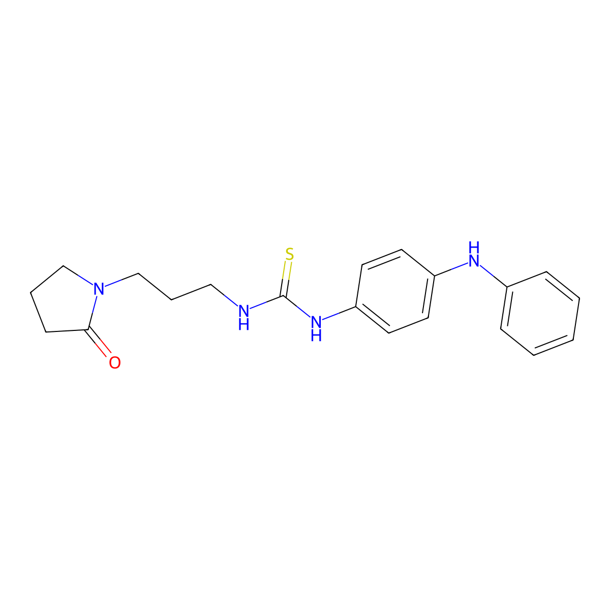 N-(4-anilinophenyl)-N'-[3-(2-oxo-1-pyrrolidinyl)propyl]thiourea molecular structure, CAS 774554-04-0