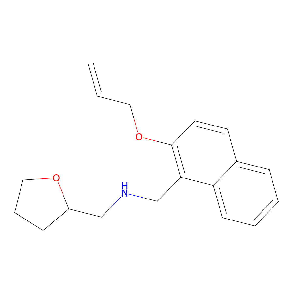 (2-Allyloxy-naphthalen-1-ylmethyl)-(tetrahydro-furan-2-ylmethyl)-amine molecular structure, CAS 774554-05-1