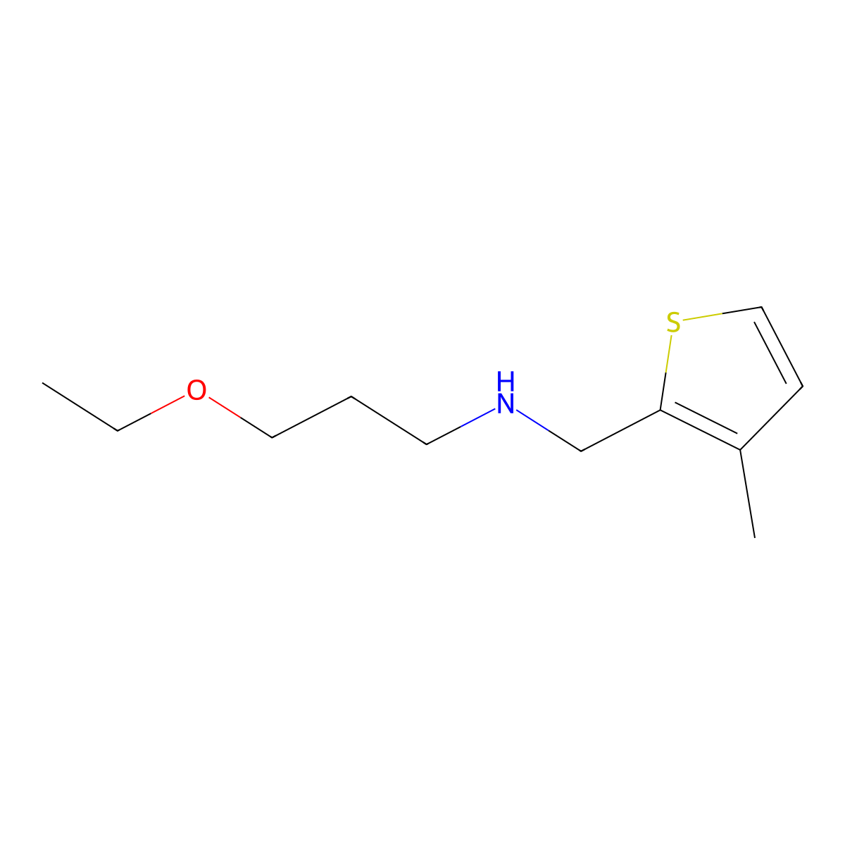 (3-Ethoxy-propyl)-(3-methyl-thiophen-2-ylmethyl)-amine molecular structure, CAS 774554-07-3