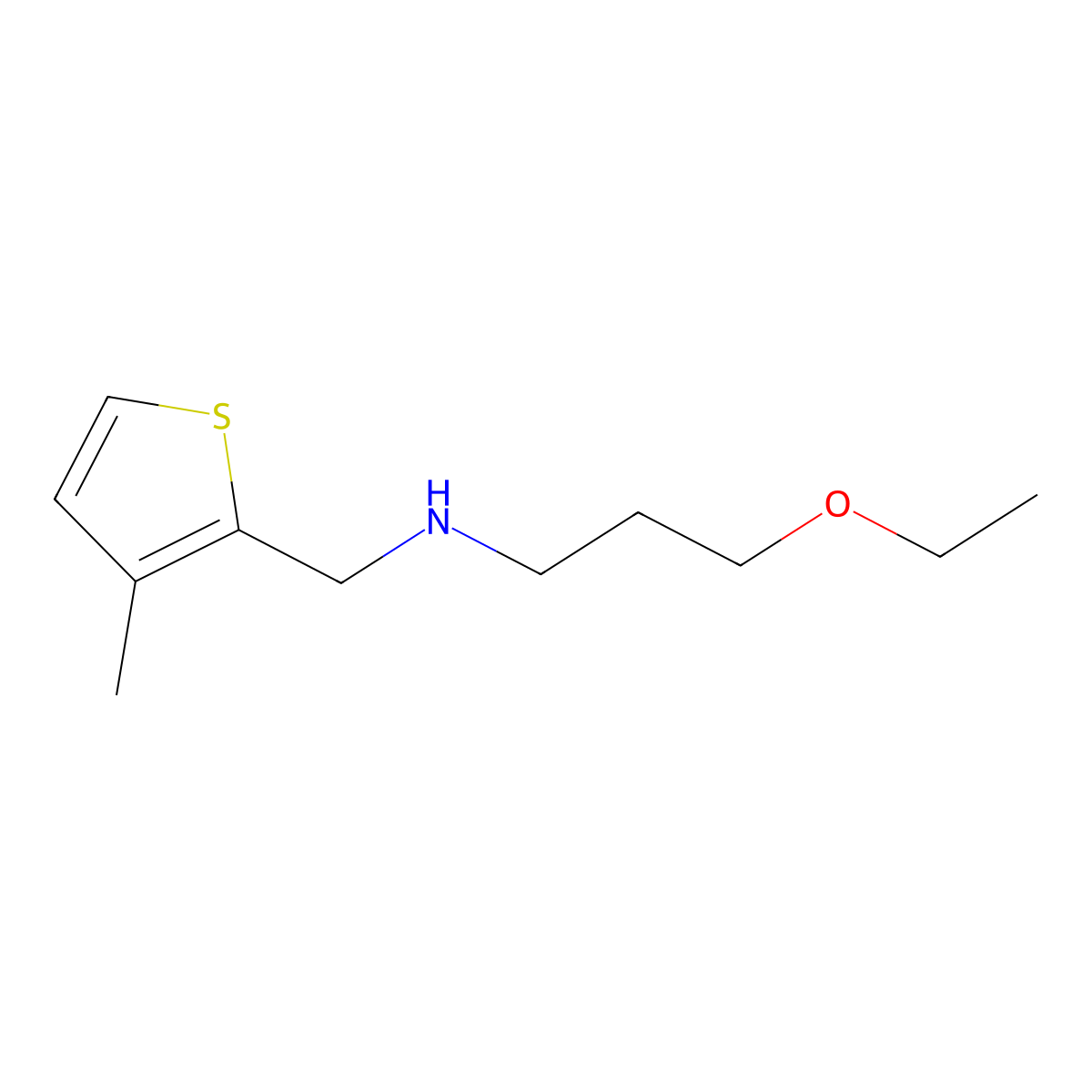 (3-Ethoxy-propyl)-(3-methyl-thiophen-2-ylmethyl)-amine molecular structure, CAS 774554-07-3