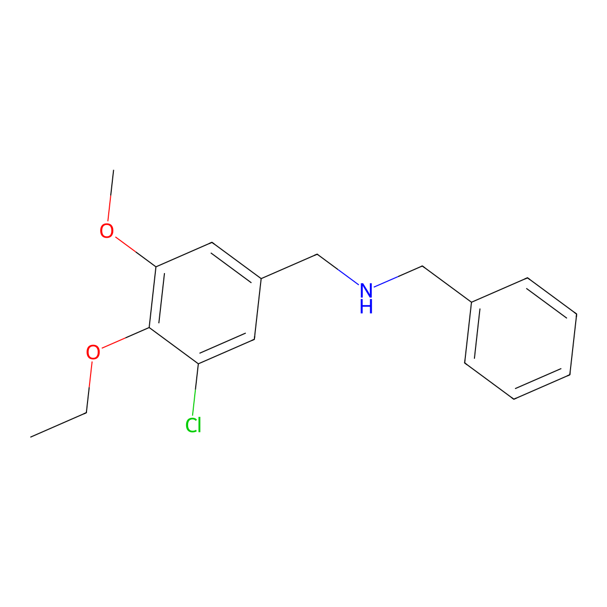 N-benzyl-N-(3-chloro-4-ethoxy-5-methoxybenzyl)amine molecular structure, CAS 774554-09-5