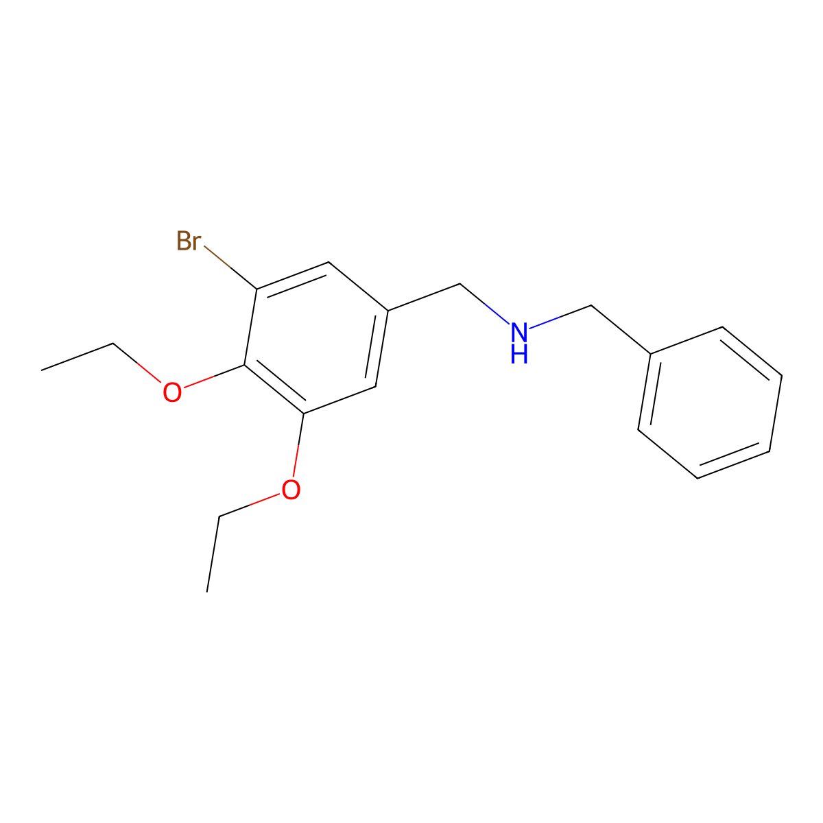 N-benzyl-N-(3-bromo-4,5-diethoxybenzyl)amine molecular structure, CAS 774554-11-9