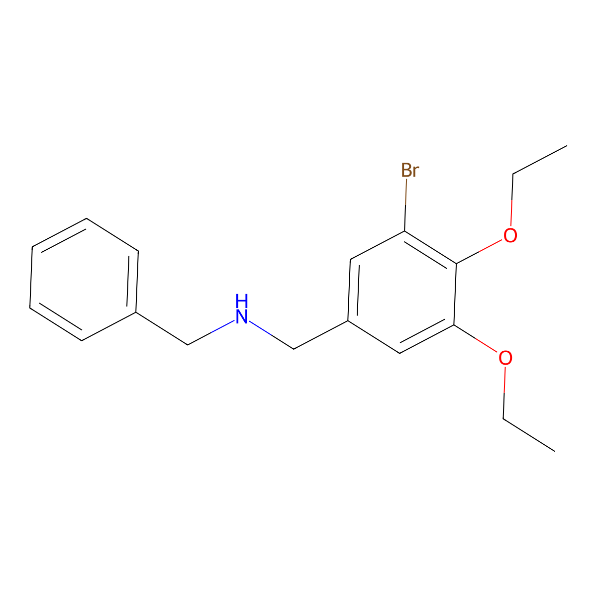 N-benzyl-N-(3-bromo-4,5-diethoxybenzyl)amine molecular structure, CAS 774554-11-9