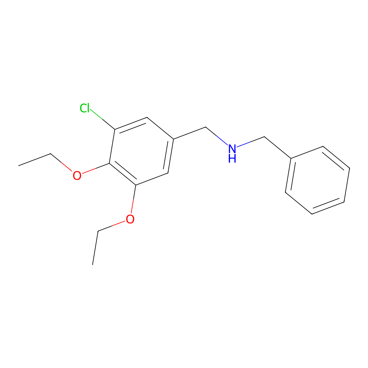 N-benzyl-N-(3-chloro-4,5-diethoxybenzyl)amine molecular structure, CAS 774554-13-1