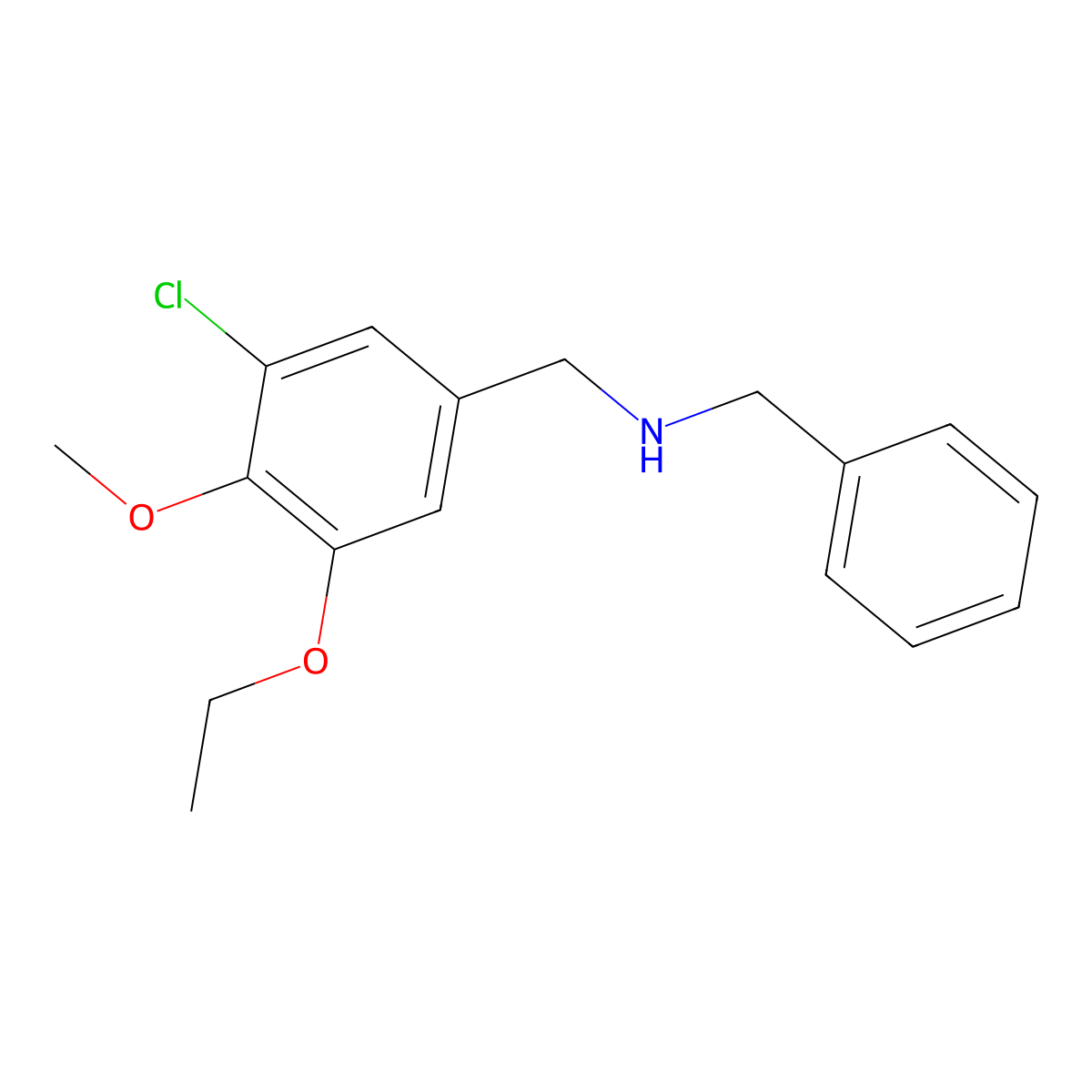 N-benzyl-1-(3-chloro-5-ethoxy-4-methoxyphenyl)methanamine molecular structure, CAS 774554-15-3