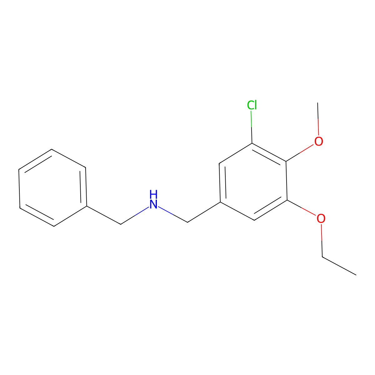 N-benzyl-1-(3-chloro-5-ethoxy-4-methoxyphenyl)methanamine molecular structure, CAS 774554-15-3