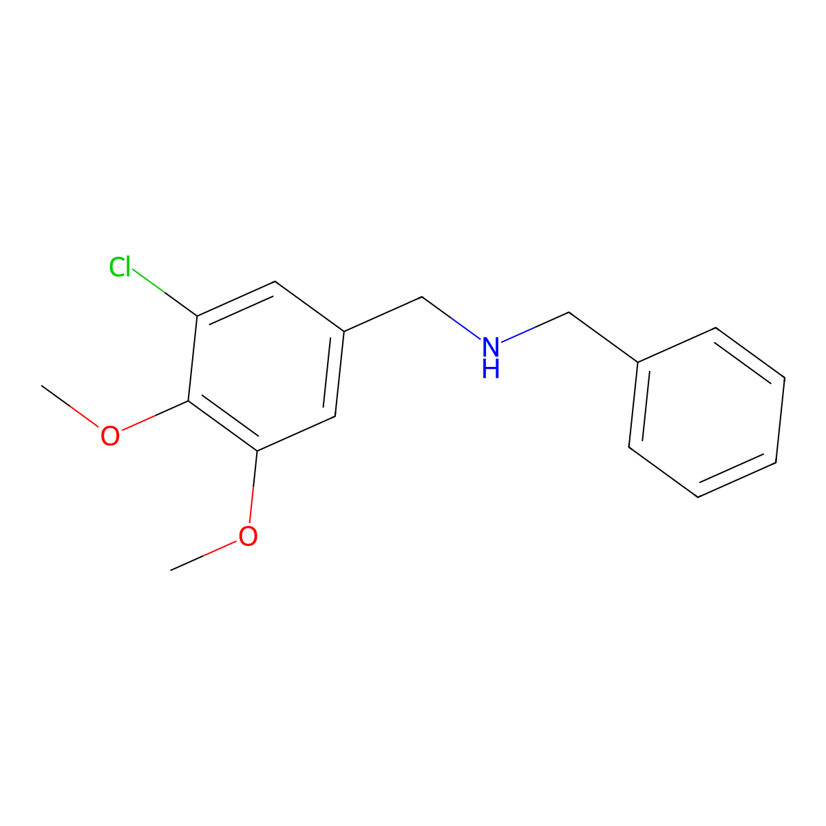 N-benzyl-N-(3-chloro-4,5-dimethoxybenzyl)amine molecular structure, CAS 774554-19-7