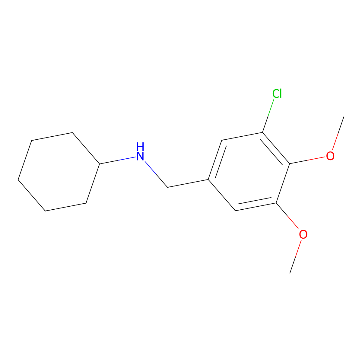 N-(3-chloro-4,5-dimethoxybenzyl)cyclohexanamine molecular structure, CAS 774554-20-0
