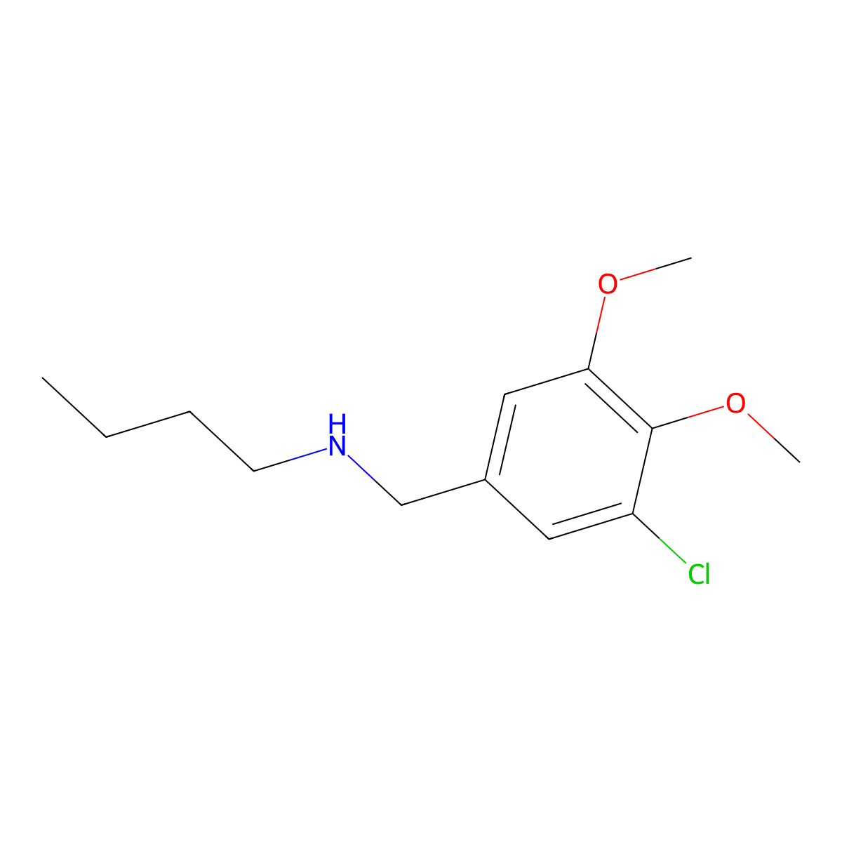 N-butyl-N-(3-chloro-4,5-dimethoxybenzyl)amine molecular structure, CAS 774554-23-3