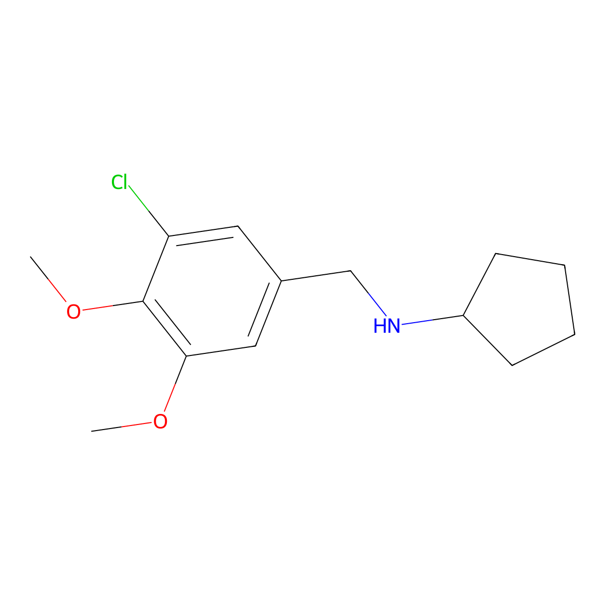N-(3-chloro-4,5-dimethoxybenzyl)cyclopentanamine molecular structure, CAS 774554-24-4