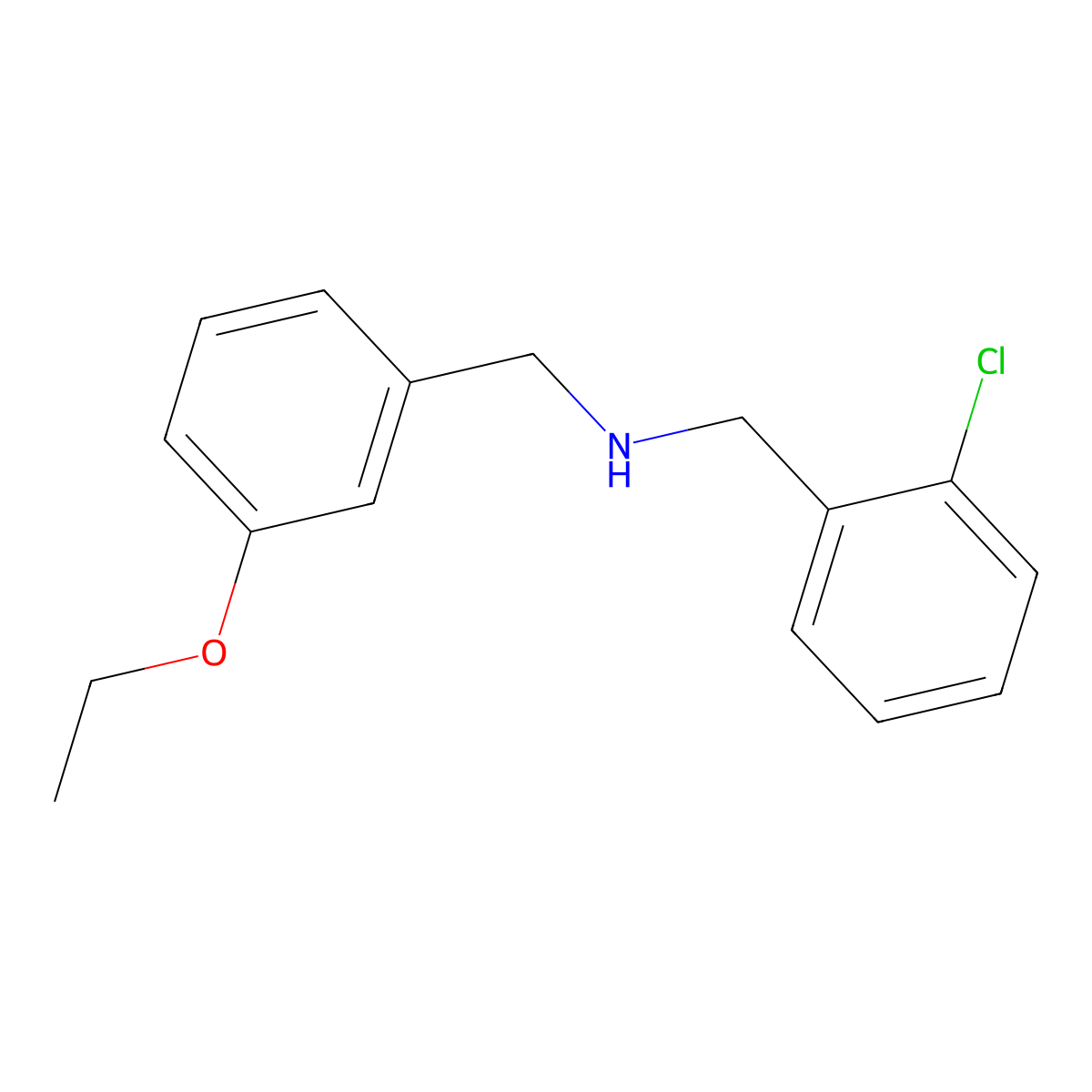 N-(2-chlorobenzyl)-N-(3-ethoxybenzyl)amine molecular structure, CAS 774554-26-6