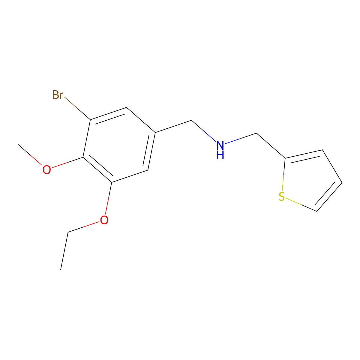 N-(3-bromo-5-ethoxy-4-methoxybenzyl)-N-(2-thienylmethyl)amine molecular structure, CAS 774554-31-3