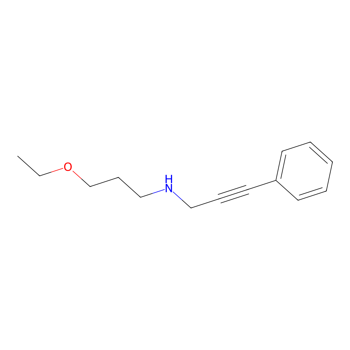 N-(3-ethoxypropyl)-N-(3-phenyl-2-propynyl)amine molecular structure, CAS 774554-33-5