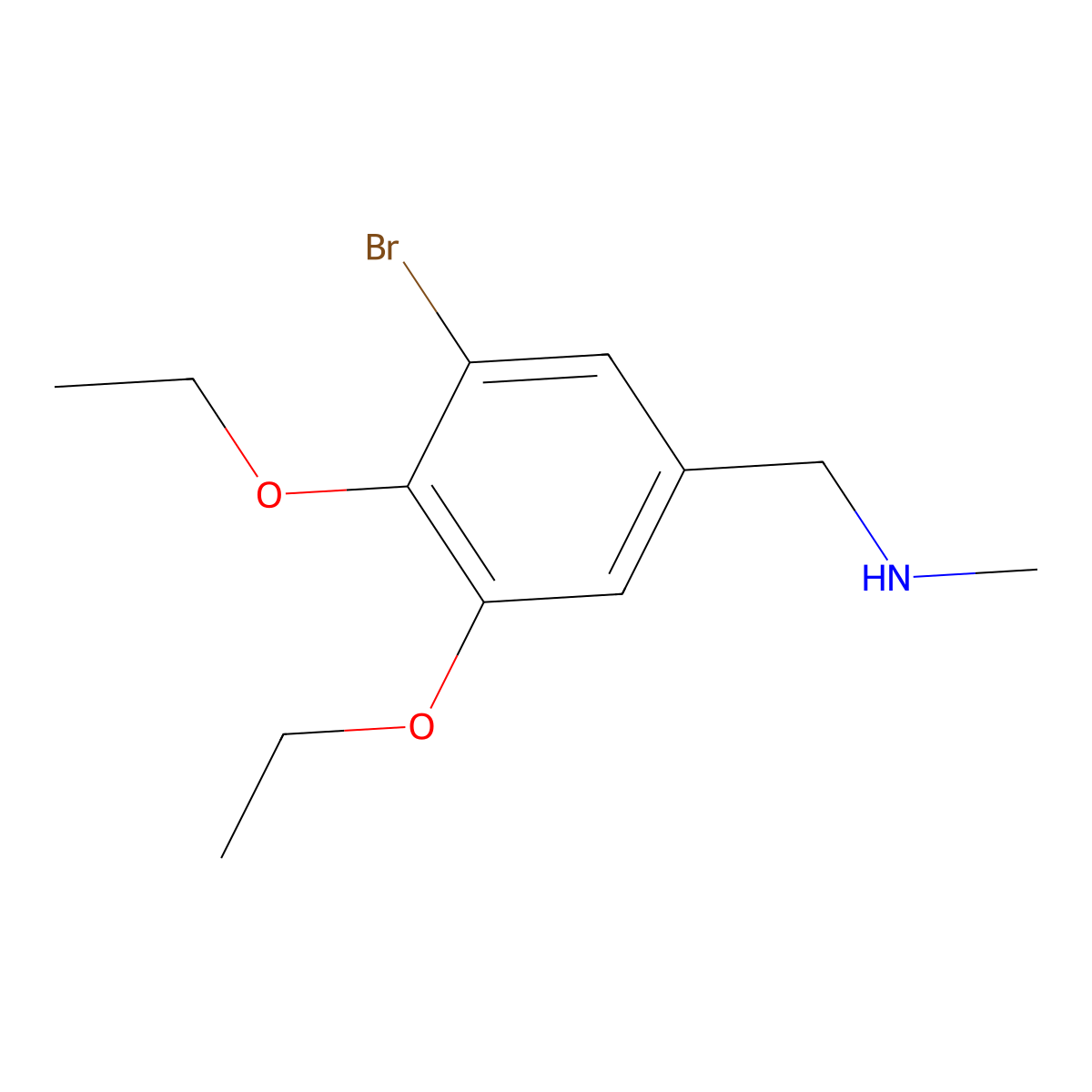 1-(3-bromo-4,5-diethoxyphenyl)-N-methylmethanamine molecular structure, CAS 774554-40-4