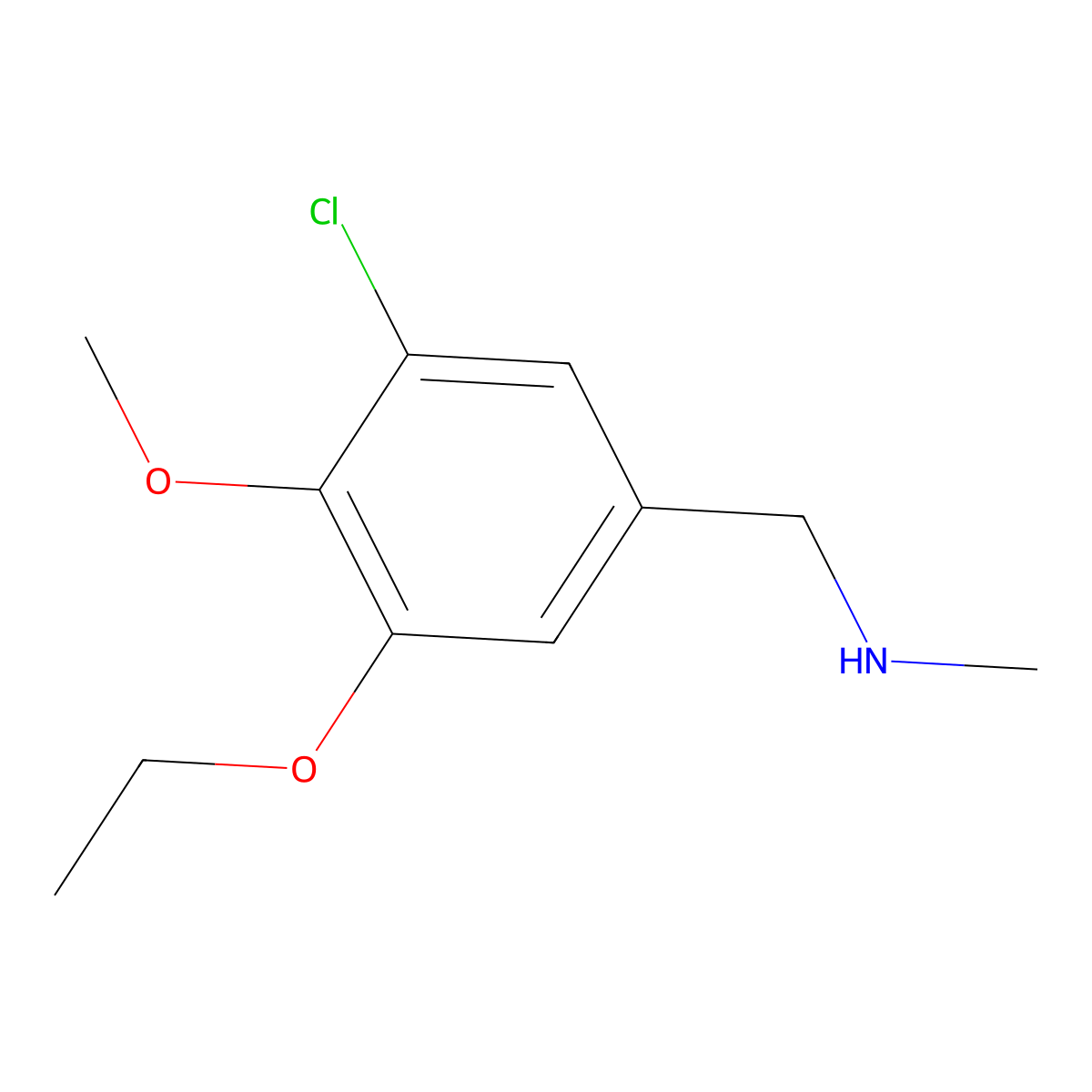 1-(3-chloro-5-ethoxy-4-methoxyphenyl)-N-methylmethanamine molecular structure, CAS 774554-41-5