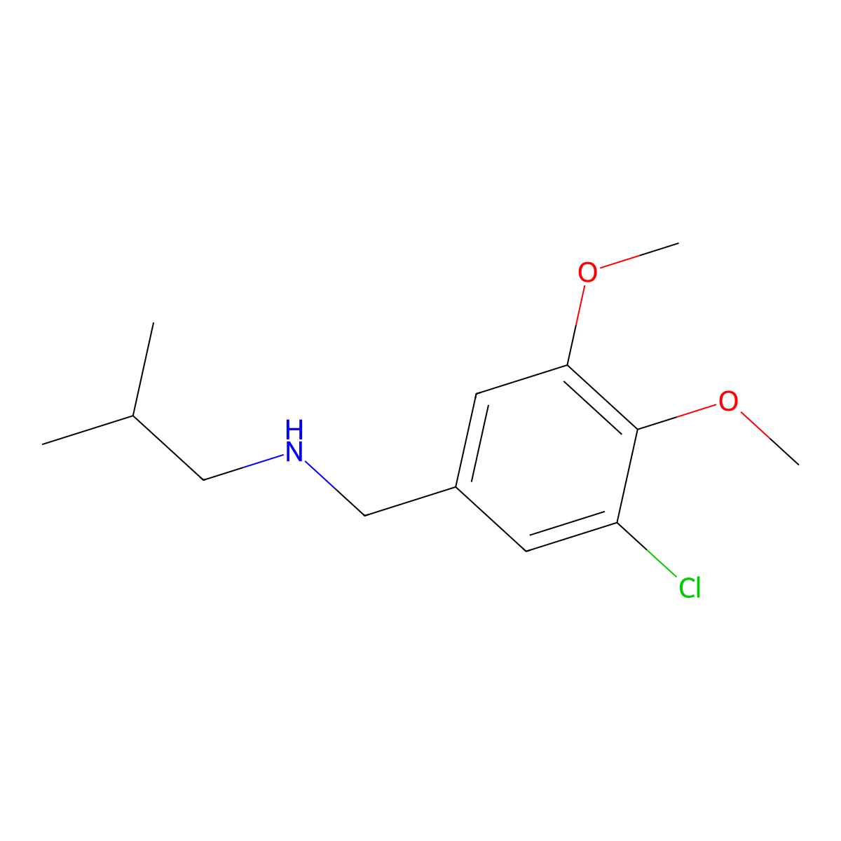 N-(3-chloro-4,5-dimethoxybenzyl)-2-methylpropan-1-amine molecular structure, CAS 774554-44-8