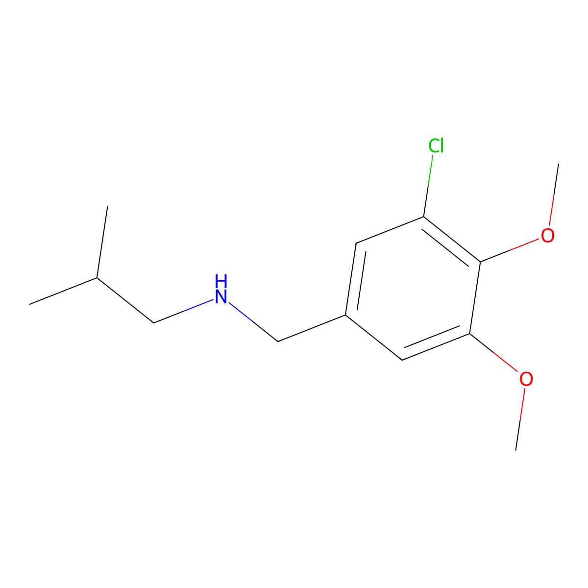 N-(3-chloro-4,5-dimethoxybenzyl)-2-methylpropan-1-amine molecular structure, CAS 774554-44-8