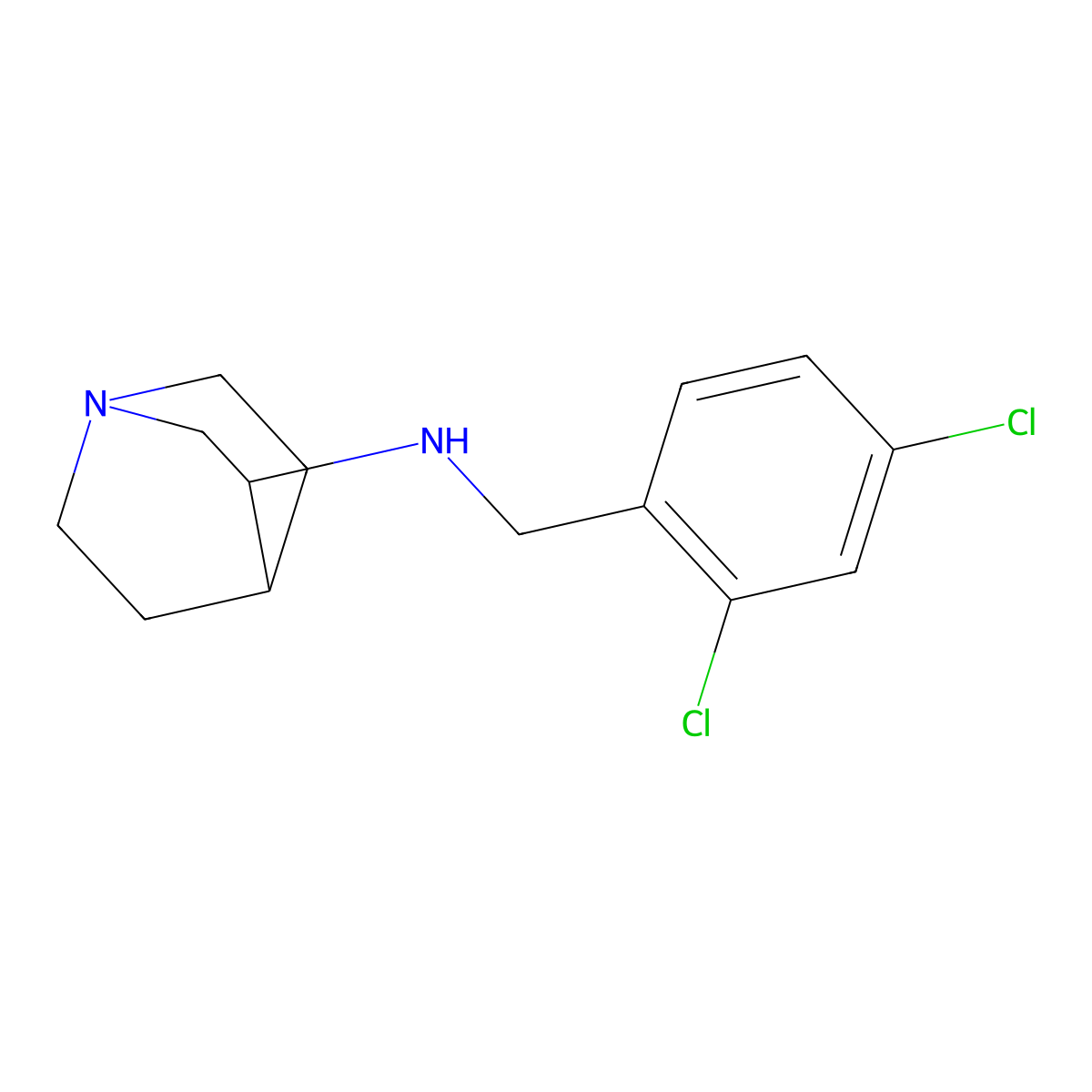 N-[(2,4-dichlorophenyl)methyl]-1-azabicyclo[2.2.2]octan-3-amine molecular structure, CAS 774554-48-2