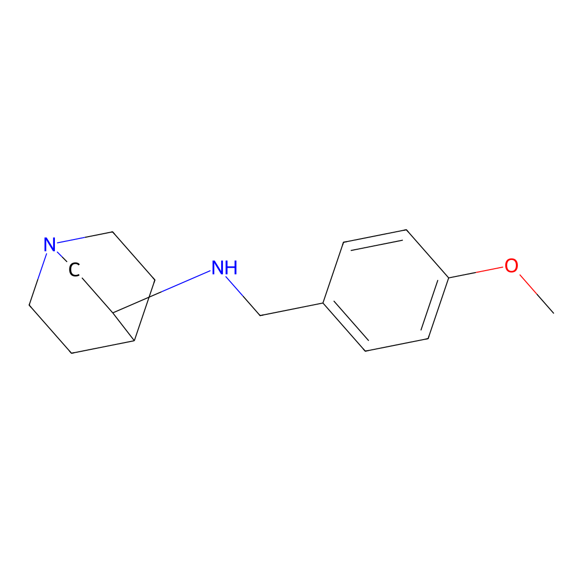 (1-Aza-bicyclo[2.2.2]oct-3-yl)-(4-methoxy-benzyl)-amine molecular structure, CAS 774554-52-8