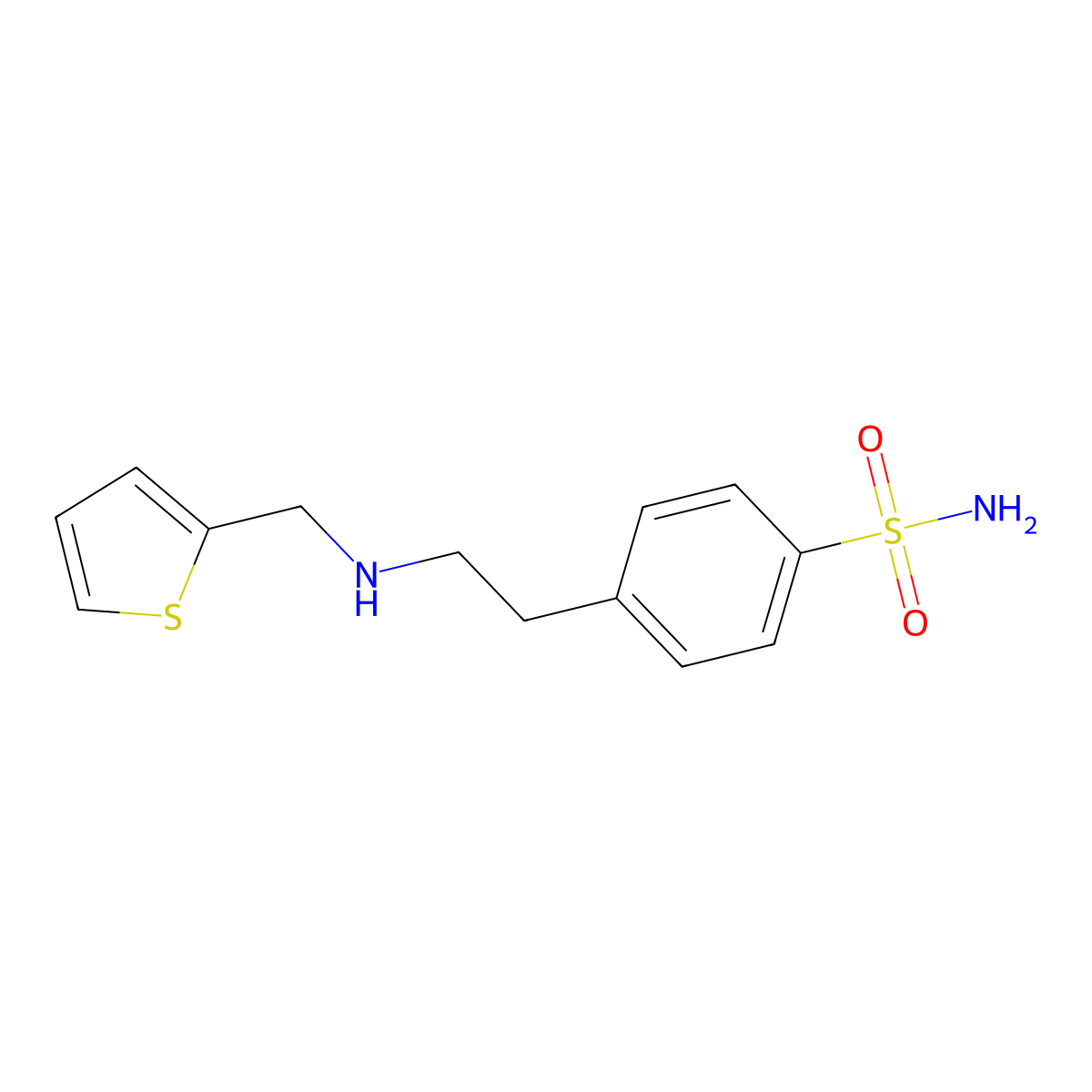 4-{2-[(2-Thienylmethyl)amino]ethyl}benzenesulfonamide molecular structure, CAS 774554-57-3
