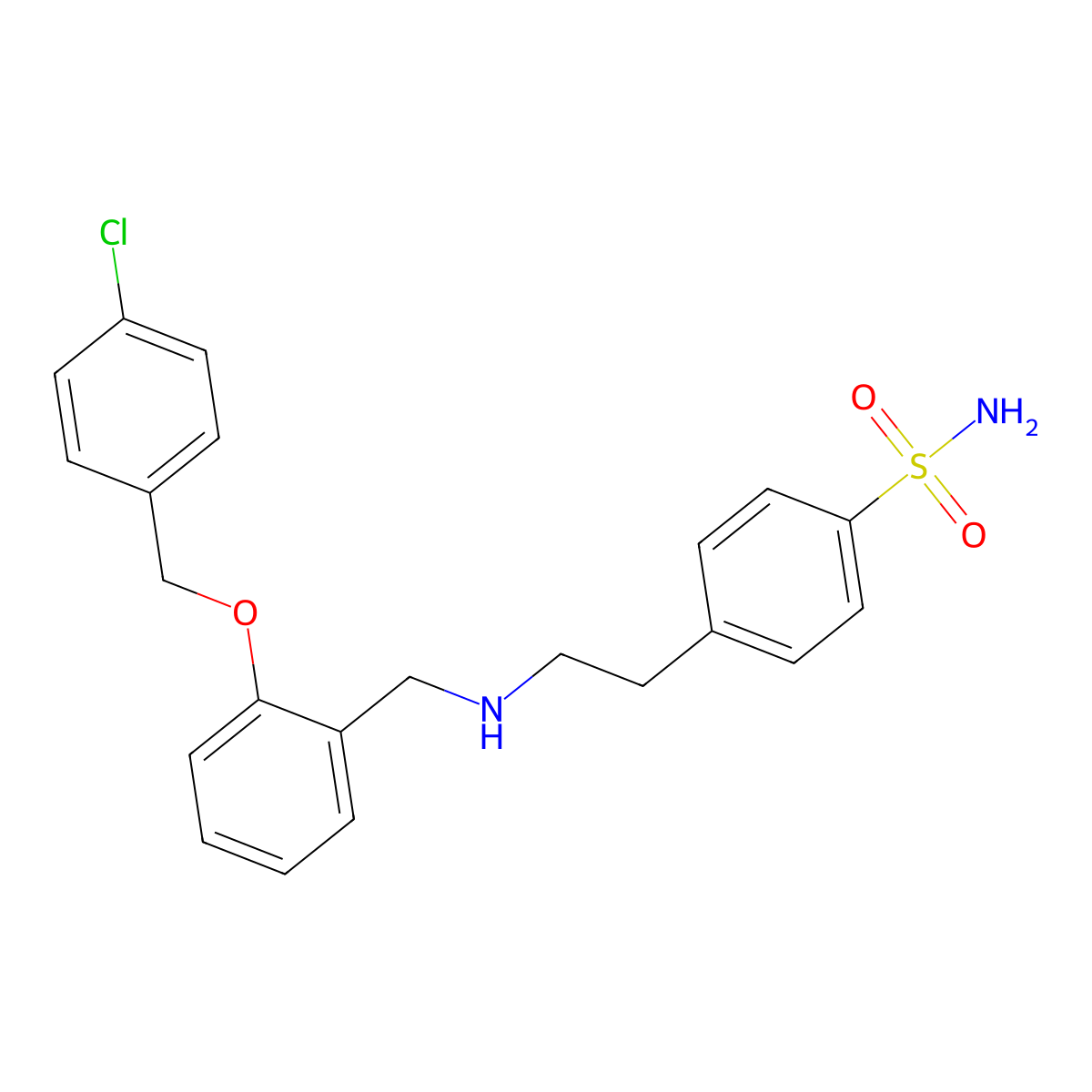 4-[2-({2-[(4-Chlorobenzyl)oxy]benzyl}amino)ethyl]benzenesulfonamide molecular structure, CAS 774554-60-8