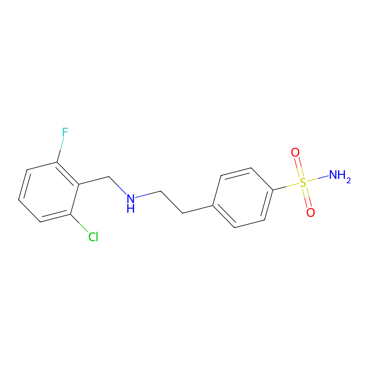 4-{2-[(2-Chloro-6-fluorobenzyl)amino]ethyl}benzenesulfonamide molecular structure, CAS 774554-65-3