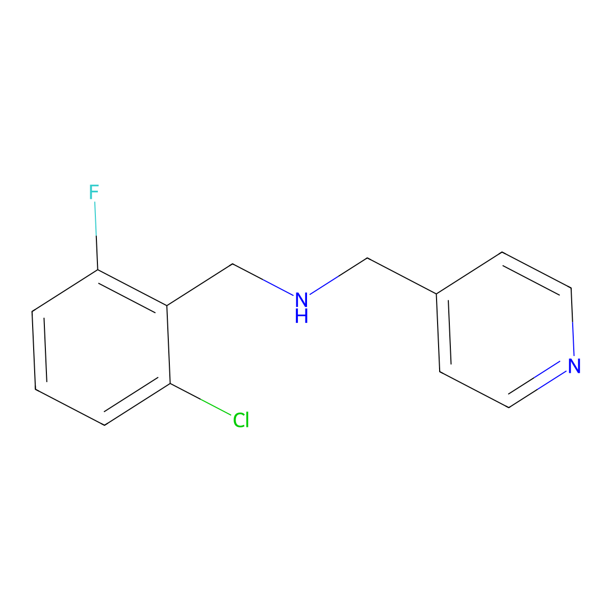 2-Chloro-6-fluorobenzyl)(pyridin-4-ylmethyl)amine molecular structure, CAS 774554-66-4