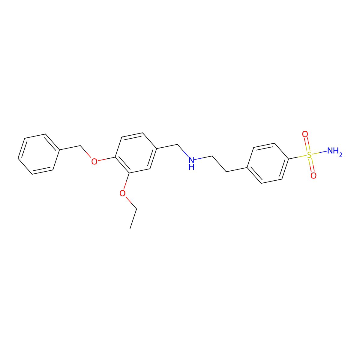 4-[2-[(3-Ethoxy-4-phenylmethoxyphenyl)methylamino]ethyl]benzenesulfonamide molecular structure, CAS 774554-68-6