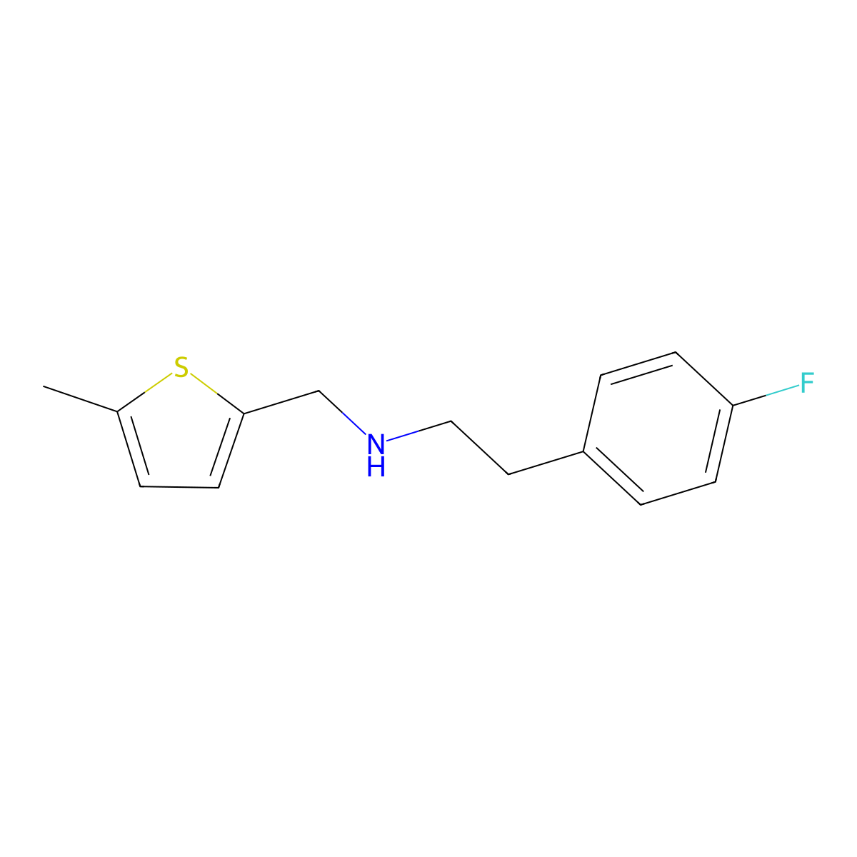 2-(4-fluorophenyl)-N-[(5-methylthiophen-2-yl)methyl]ethanamine molecular structure, CAS 774554-73-3