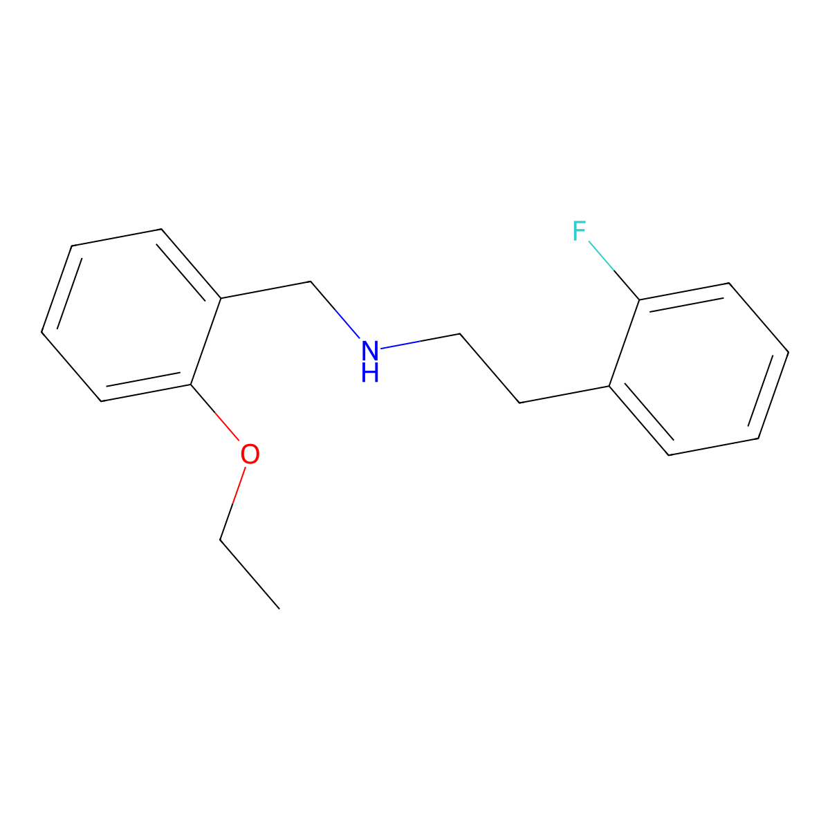 N-[(2-ethoxyphenyl)methyl]-2-(2-fluorophenyl)ethanamine molecular structure, CAS 774554-80-2