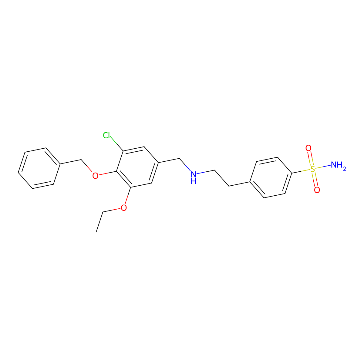 4-(2-{[4-(Benzyloxy)-3-chloro-5-ethoxybenzyl]amino}ethyl)benzenesulfonamide molecular structure, CAS 774554-92-6