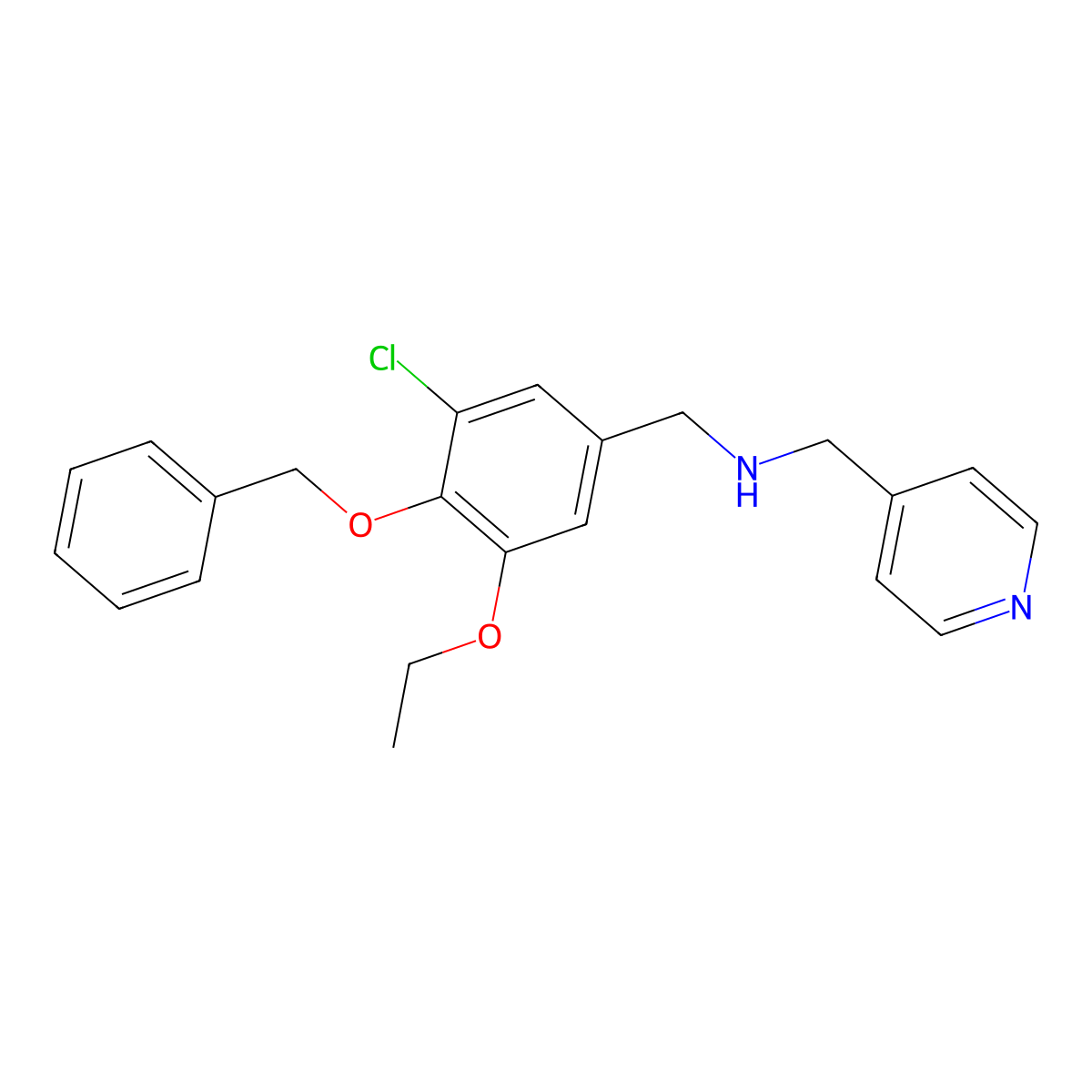 N-[4-(benzyloxy)-3-chloro-5-ethoxybenzyl]-N-(4-pyridinylmethyl)amine molecular structure, CAS 774554-93-7