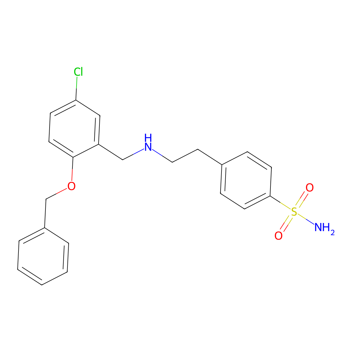 4-[2-[(5-Chloro-2-phenylmethoxyphenyl)methylamino]ethyl]benzenesulfonamide molecular structure, CAS 774554-94-8