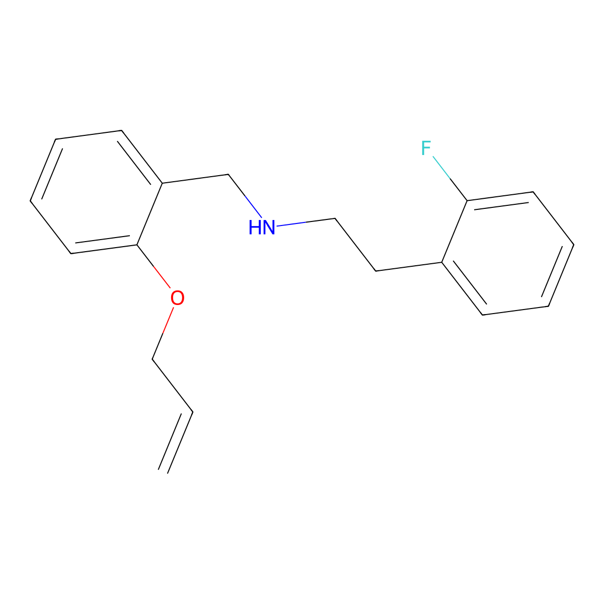 2-(2-fluorophenyl)-N-[(2-prop-2-enoxyphenyl)methyl]ethanamine molecular structure, CAS 774555-03-2