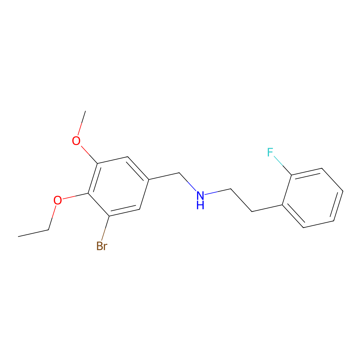 N-(3-bromo-4-ethoxy-5-methoxybenzyl)-2-(2-fluorophenyl)ethanamine molecular structure, CAS 774555-16-7