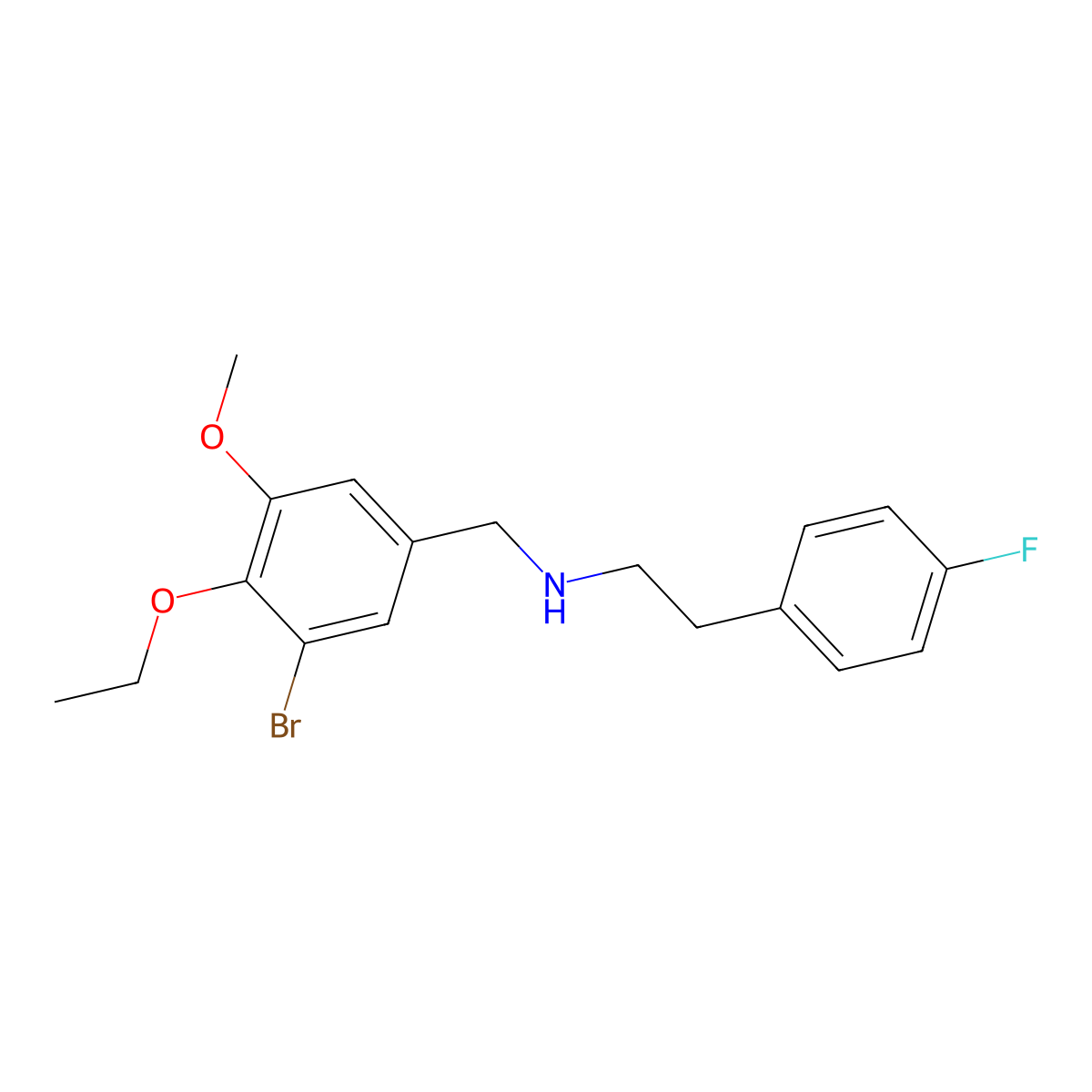 N-(3-bromo-4-ethoxy-5-methoxybenzyl)-2-(4-fluorophenyl)ethanamine molecular structure, CAS 774555-17-8