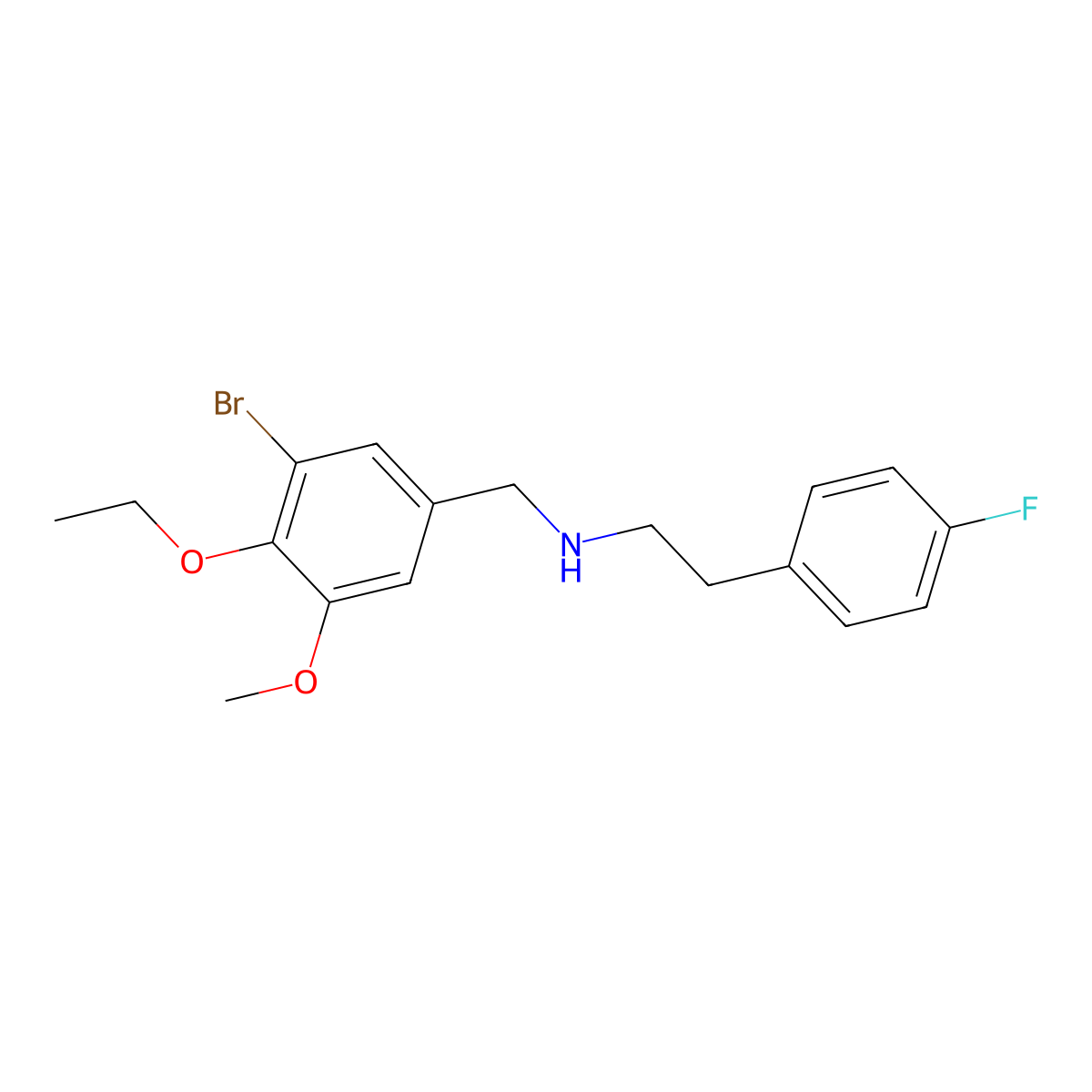 N-(3-bromo-4-ethoxy-5-methoxybenzyl)-2-(4-fluorophenyl)ethanamine molecular structure, CAS 774555-17-8