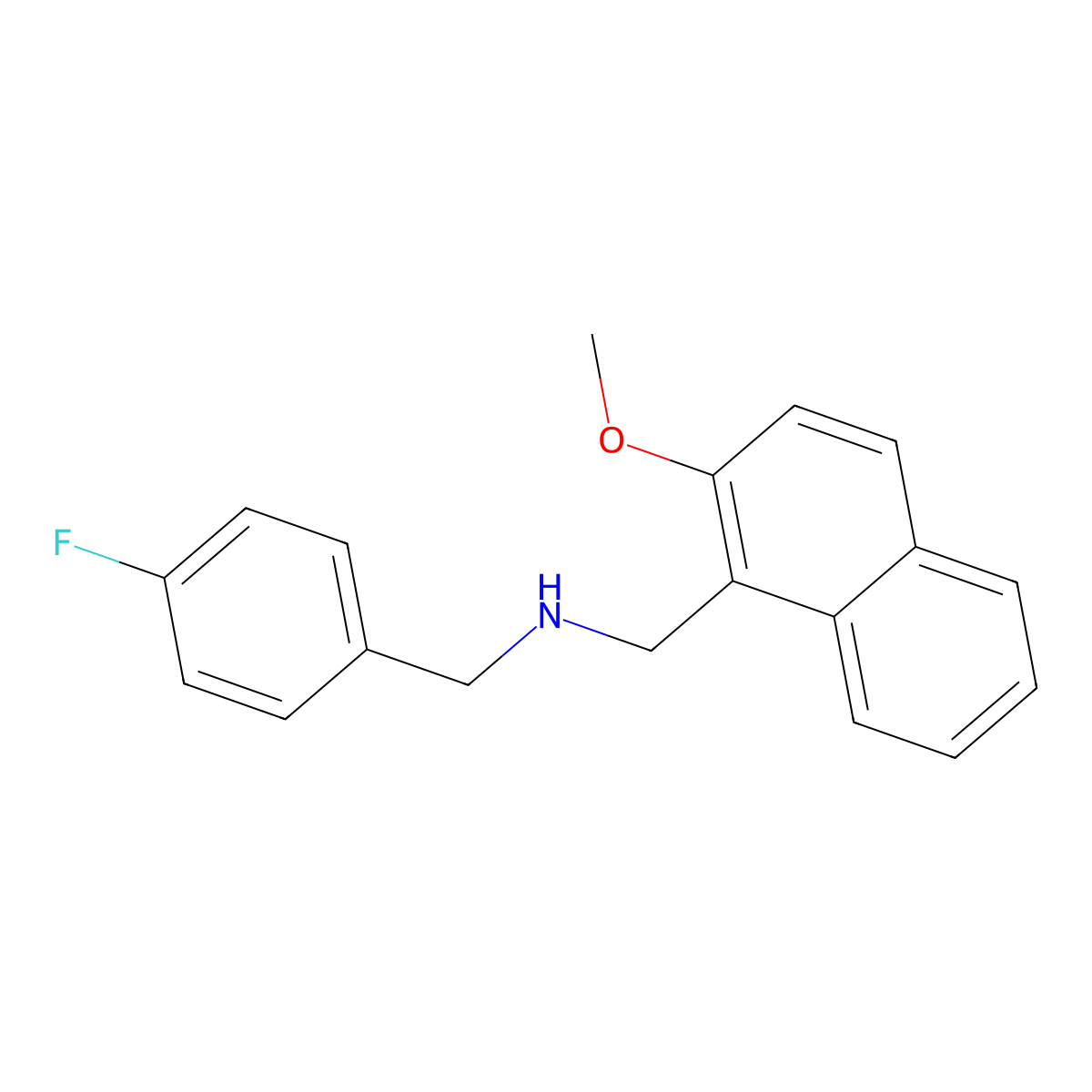 1-(4-fluorophenyl)-N-[(2-methoxynaphthalen-1-yl)methyl]methanamine molecular structure, CAS 774555-18-9