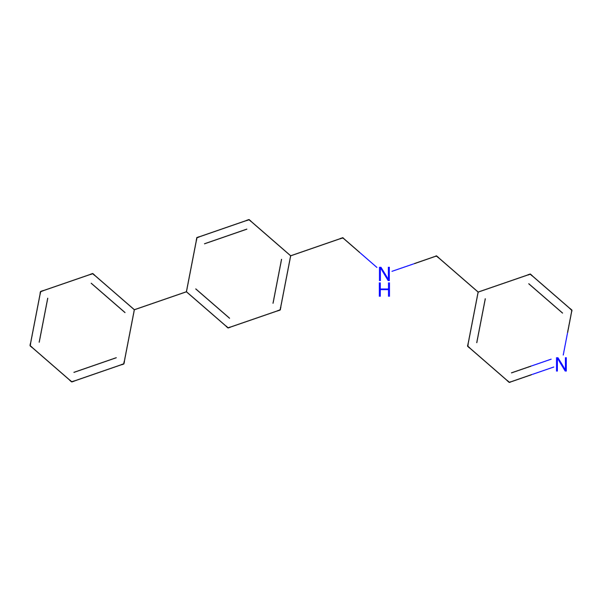 [1,1'-biphenyl]-4-yl-N-(4-pyridinylmethyl)methanamine molecular structure, CAS 774555-20-3