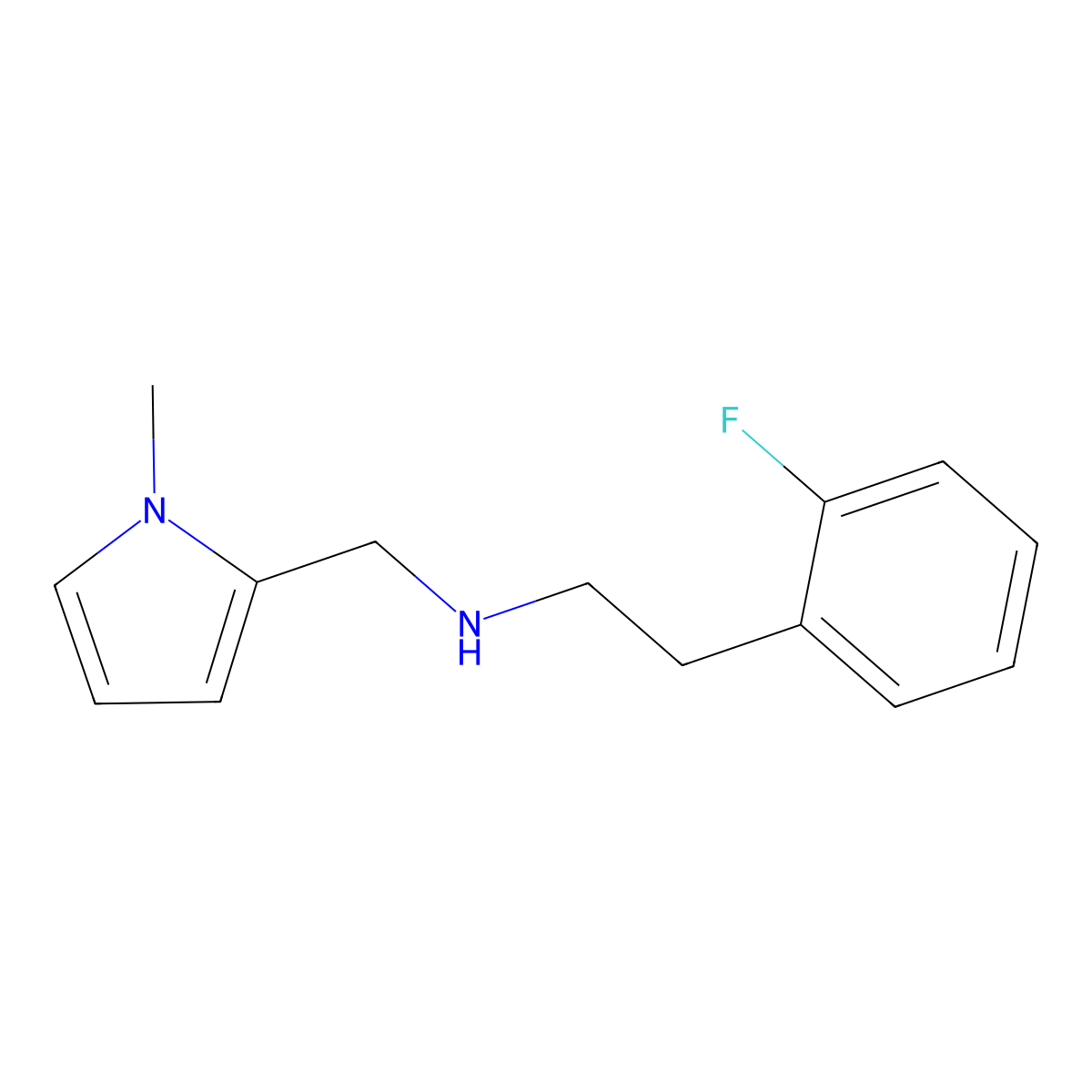 2-(2-fluorophenyl)-N-[(1-methylpyrrol-2-yl)methyl]ethanamine molecular structure, CAS 774555-26-9