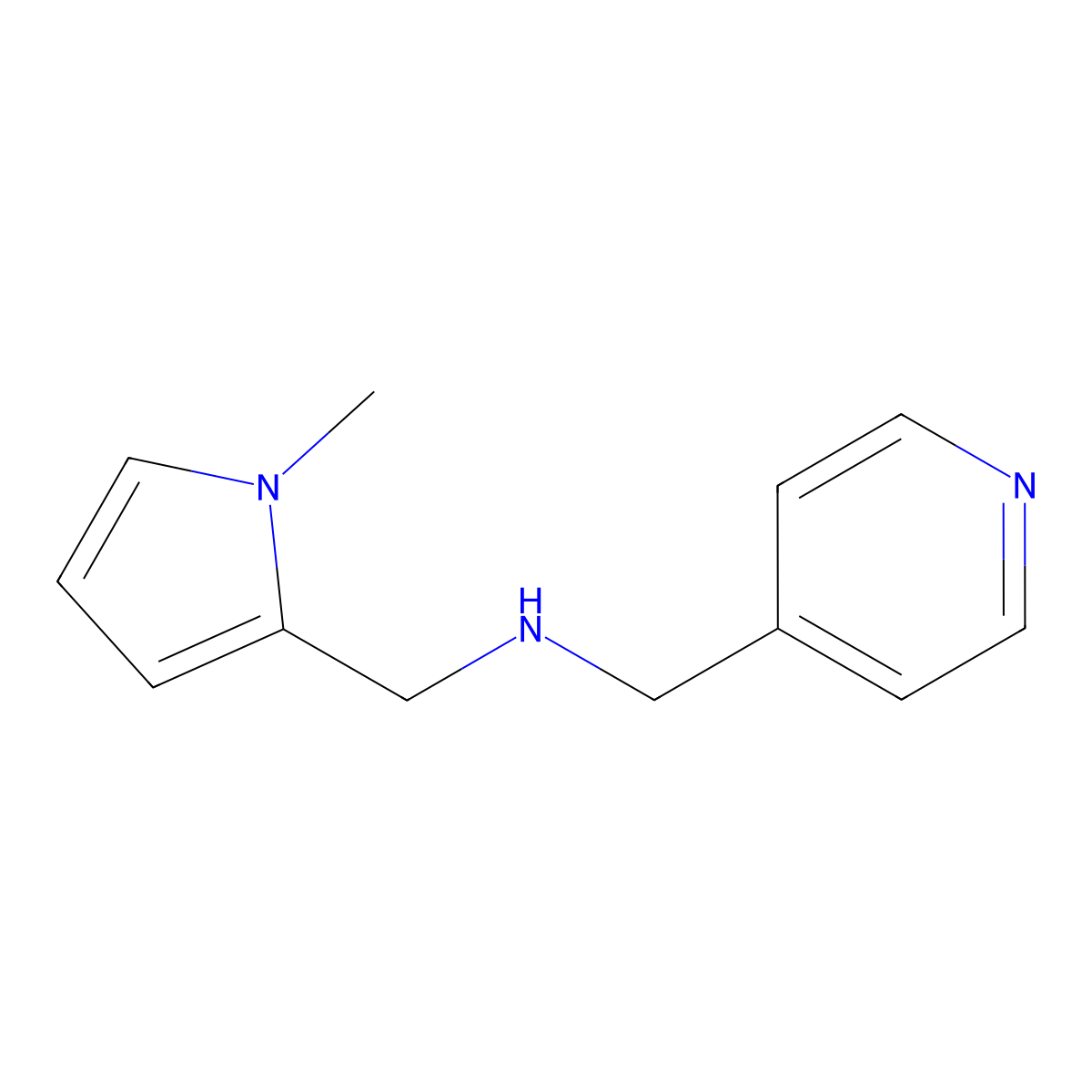 1-(1-methyl-1H-pyrrol-2-yl)-N-(pyridin-4-ylmethyl)methanamine molecular structure, CAS 774555-30-5